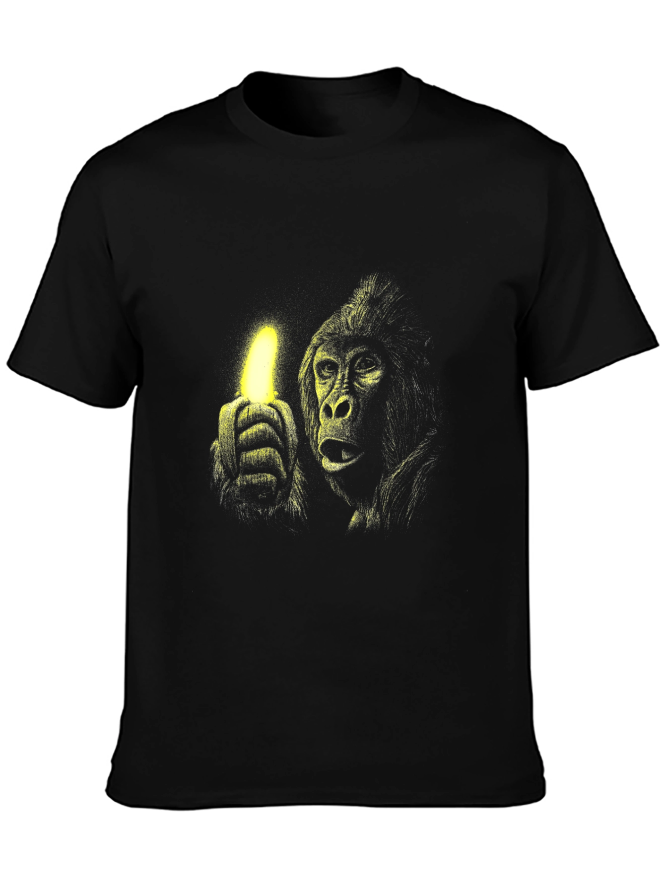 Gorilla Banana Glow Black T-Shirt