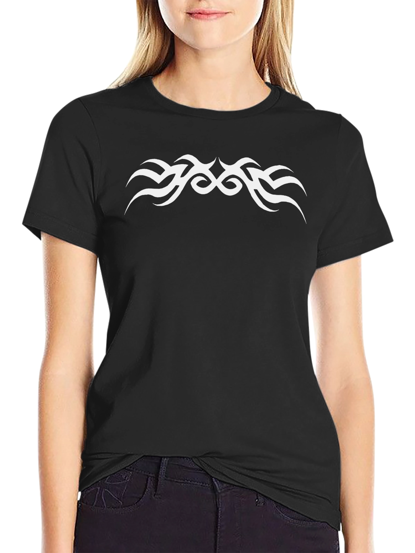 Tribal Tattoo Graphic Black T-Shirt