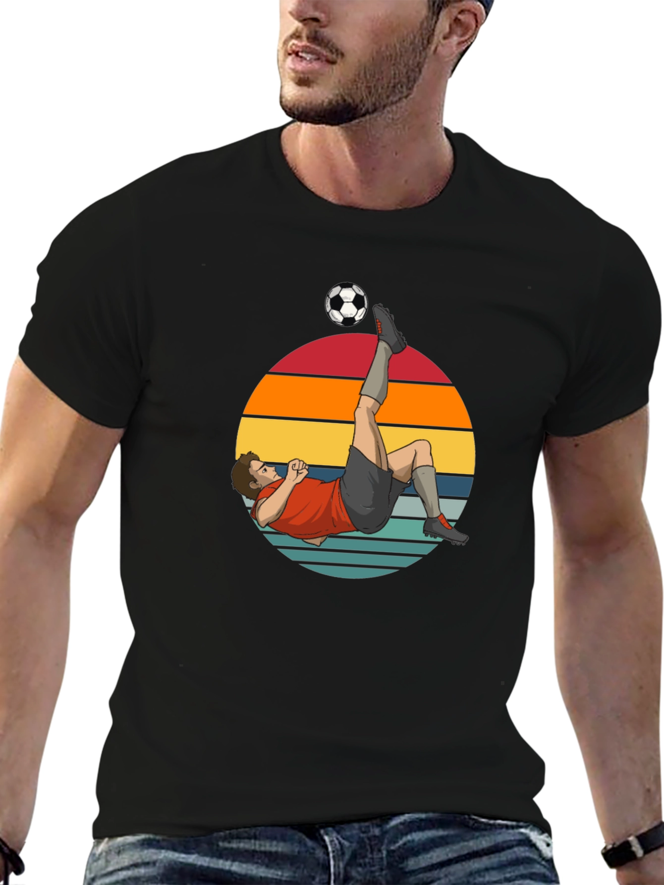 Soccer Kick Graphic Tee - Retro Style