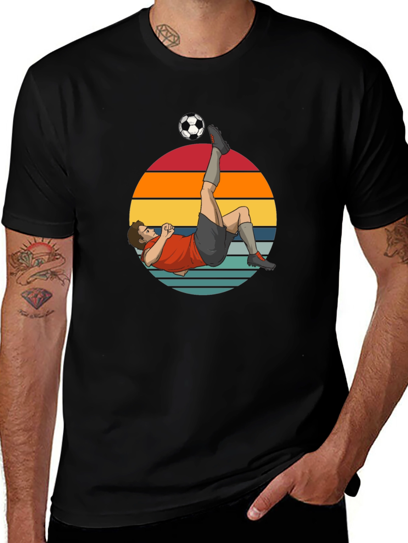 Soccer Kick Graphic Tee - Retro Style
