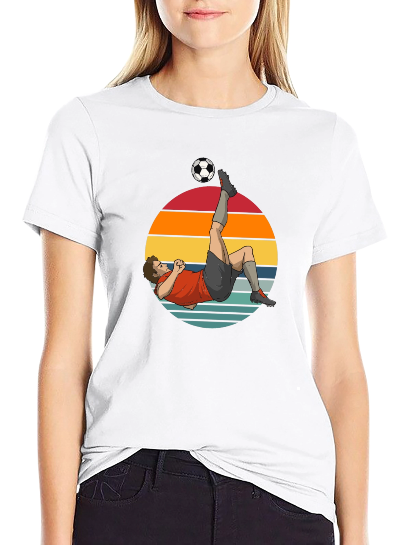 Soccer Kick Graphic Tee - Retro Style
