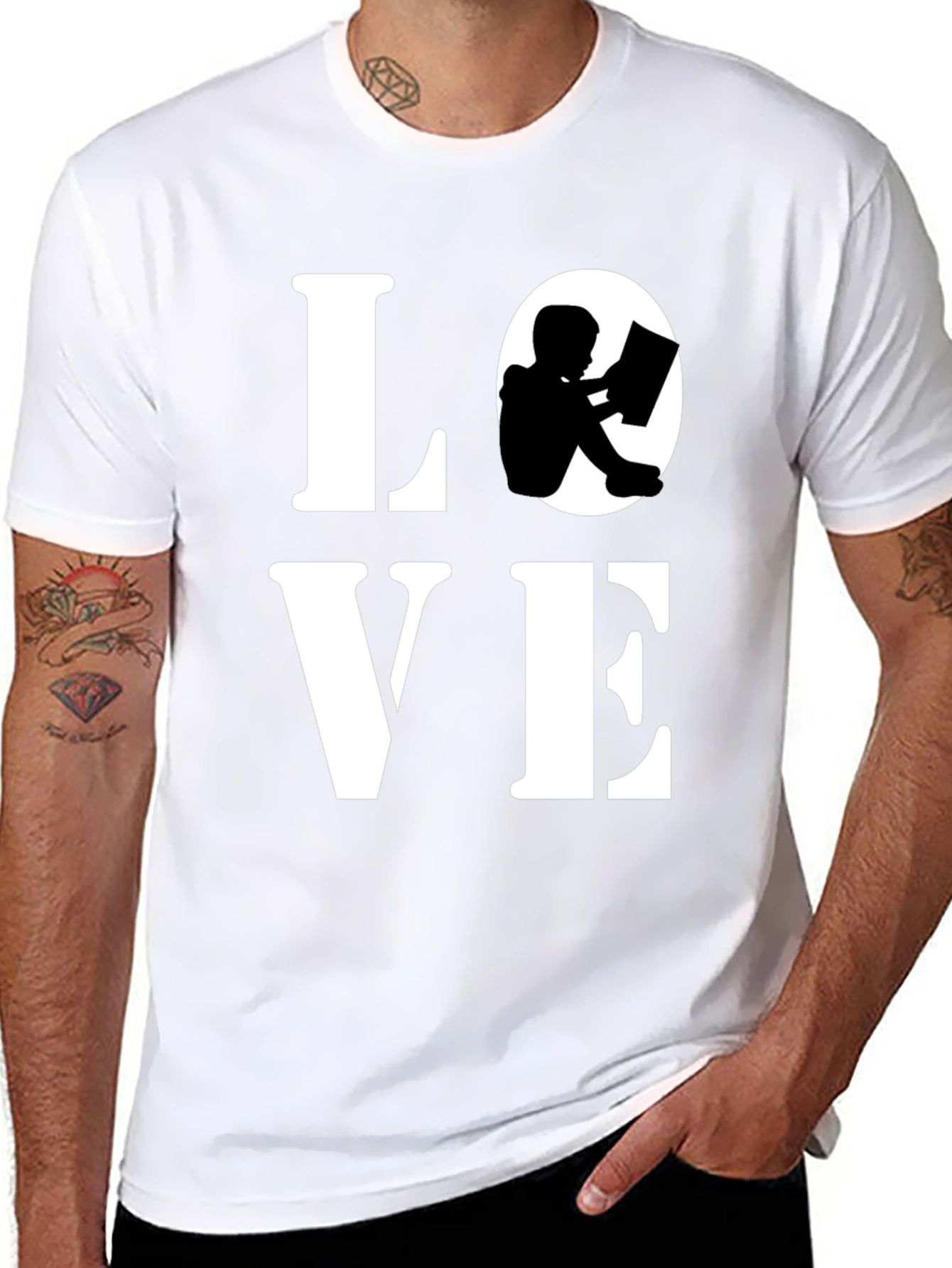 Love Reading Graphic Tee - Black Cotton Blend