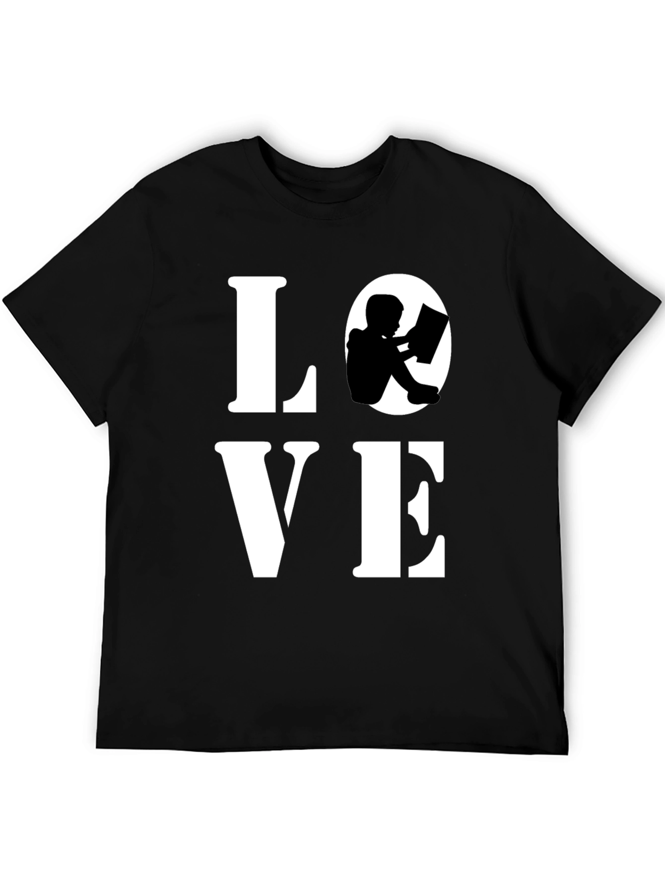 Love Reading Graphic Tee - Black Cotton Blend