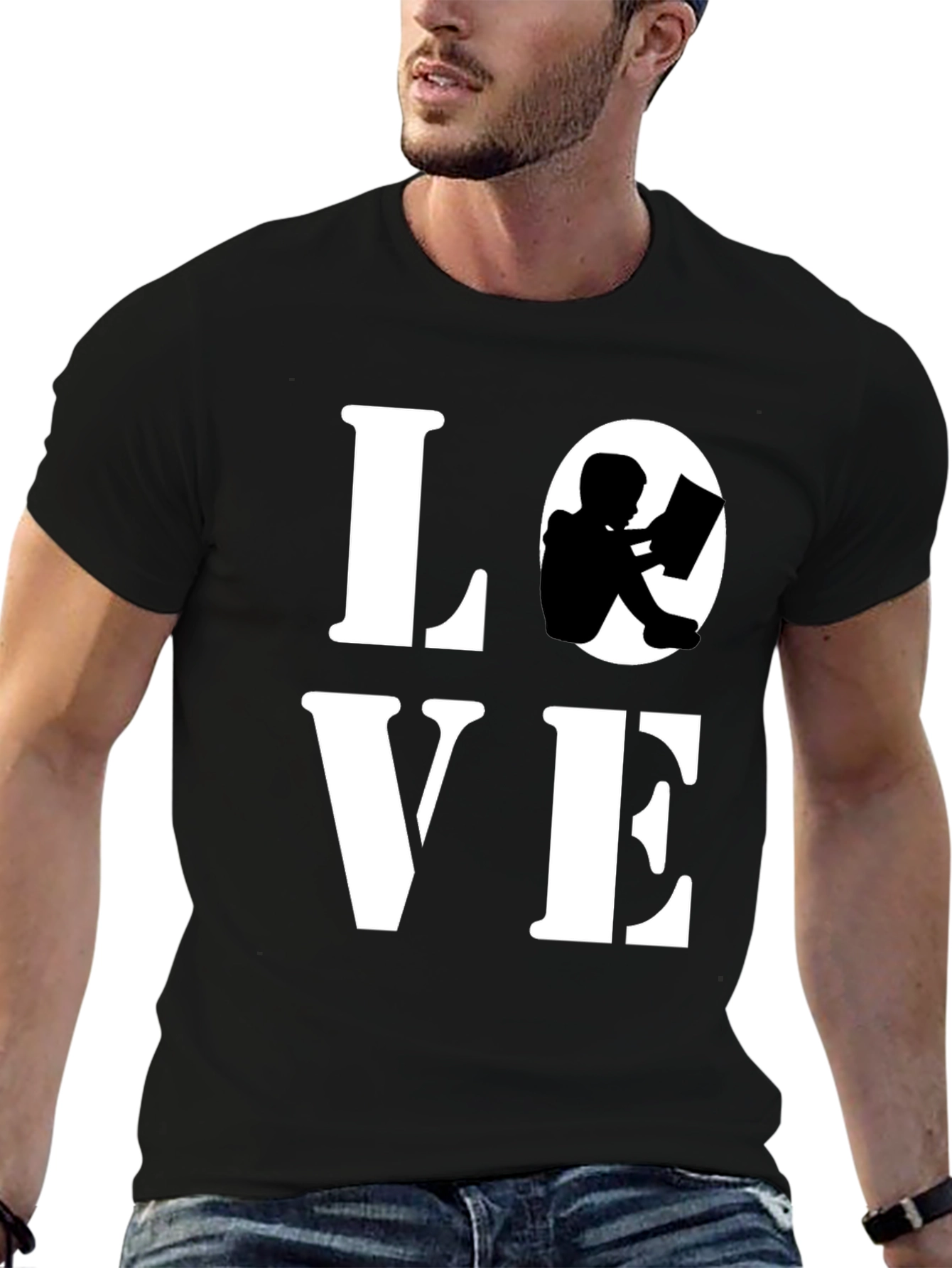 Love Reading Graphic Tee - Black Cotton Blend