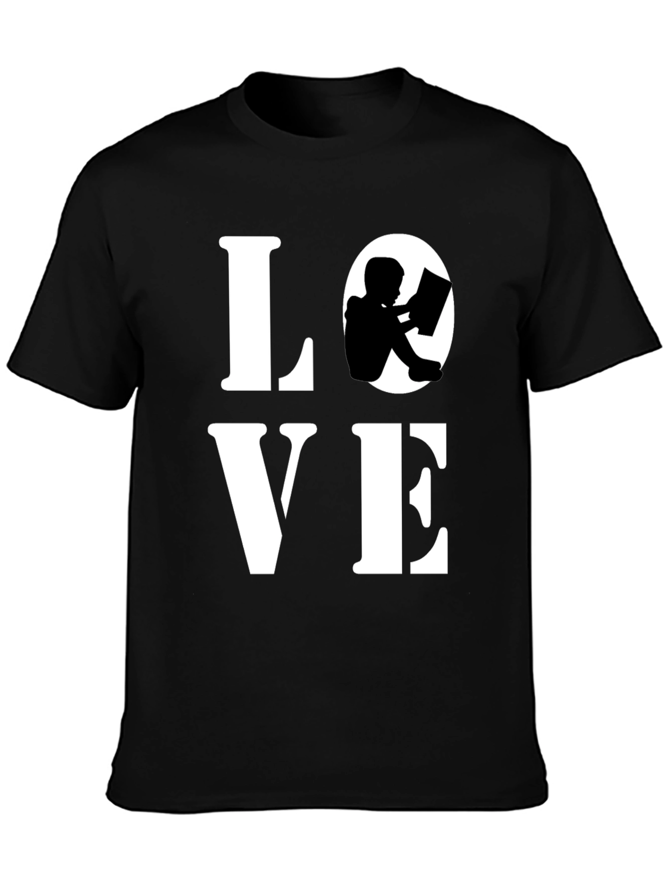 Love Reading Graphic Tee - Black Cotton Blend
