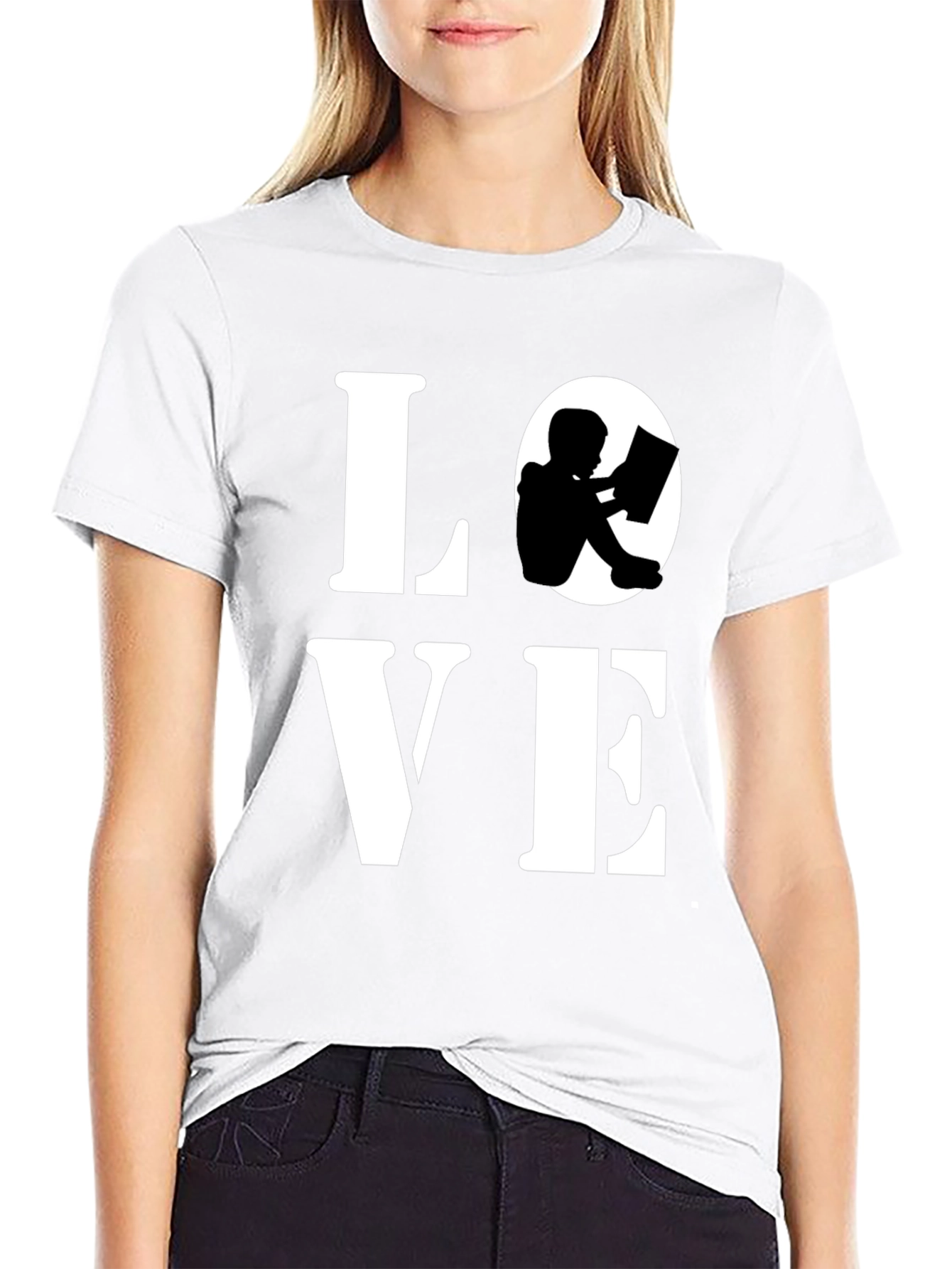Love Reading Graphic Tee - Black Cotton Blend