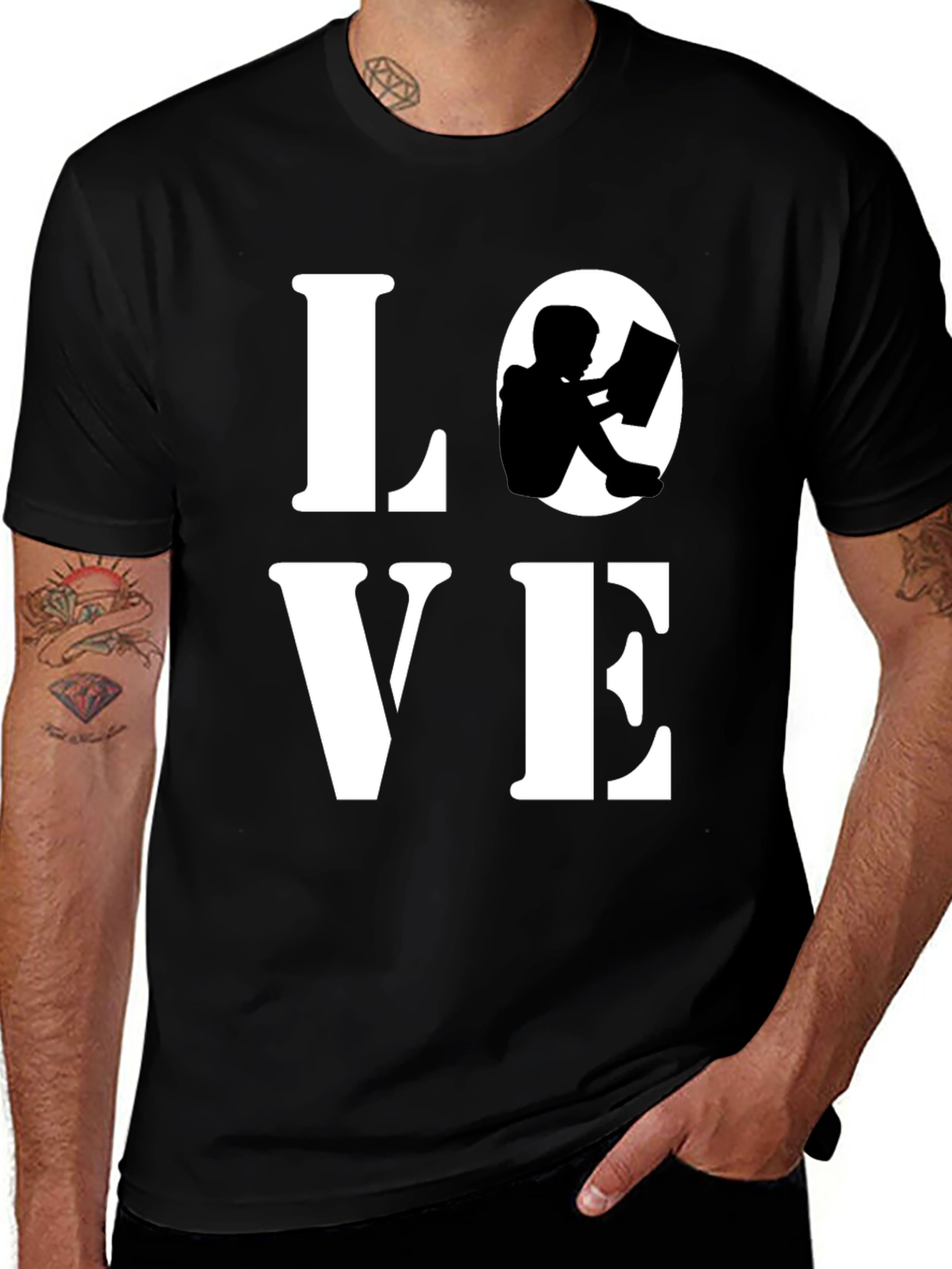Love Reading Graphic Tee - Black Cotton Blend