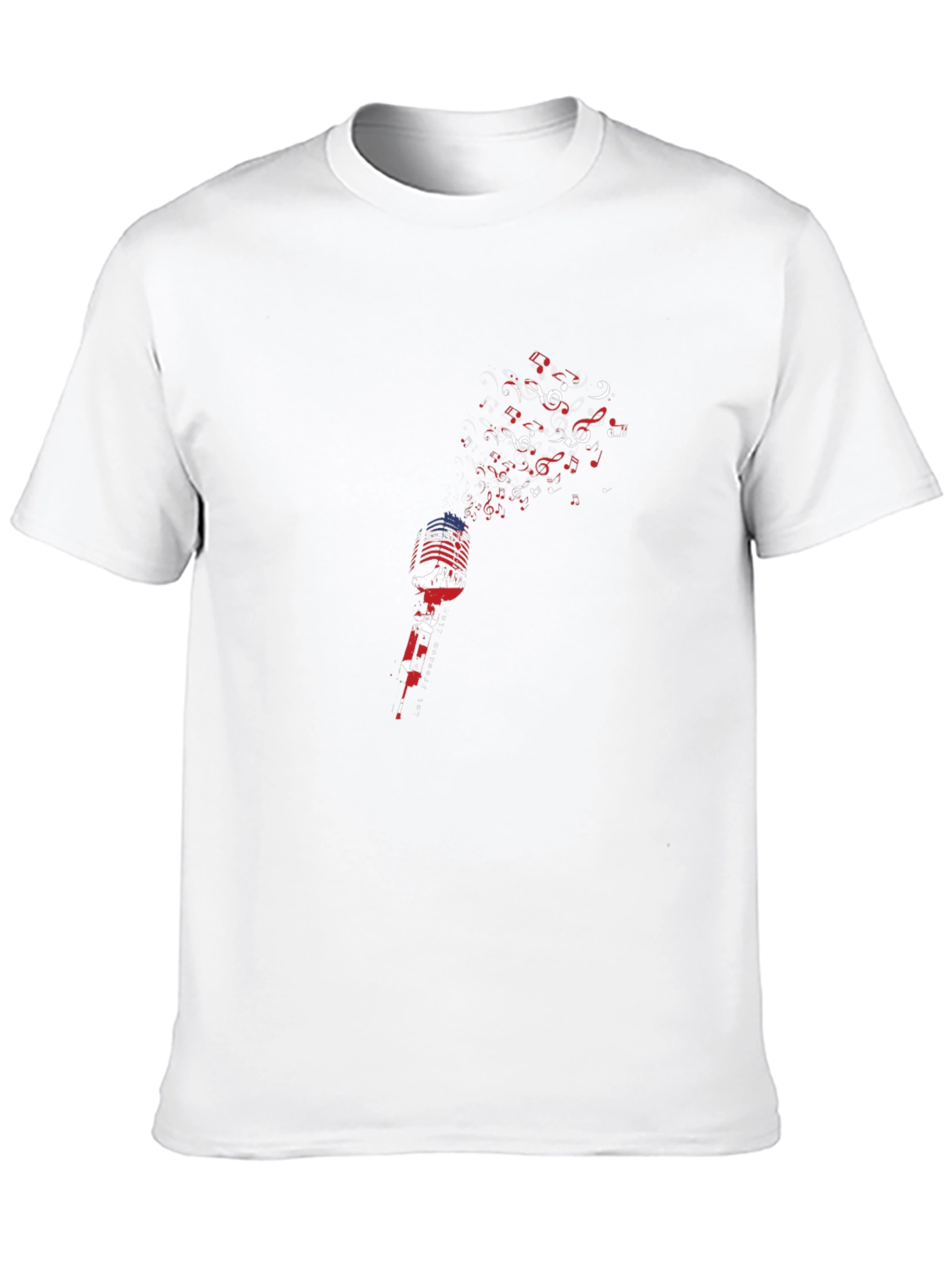 Musical Notes Microphone Graphic Tee - Black