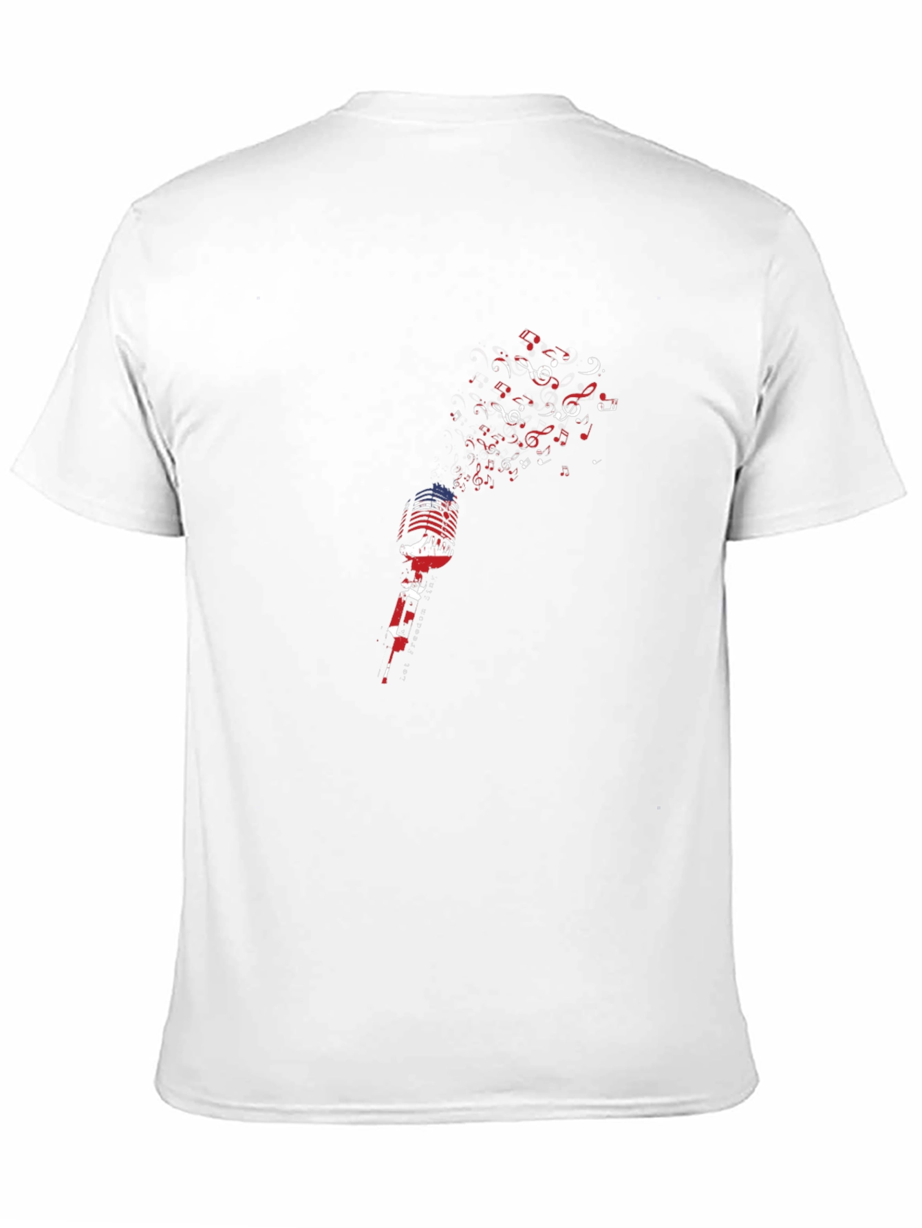 Musical Notes Microphone Graphic Tee - Black