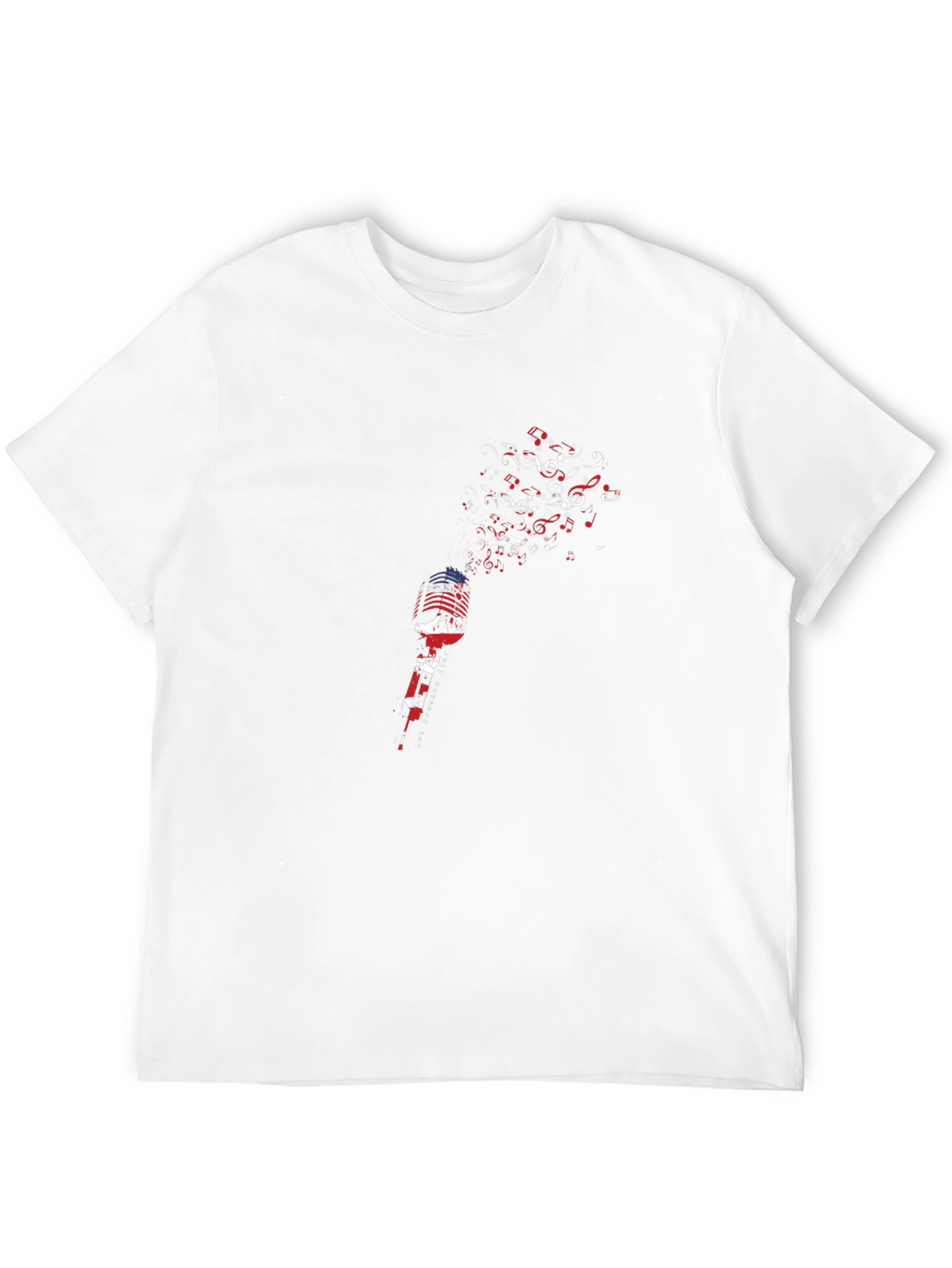 Musical Notes Microphone Graphic Tee - Black