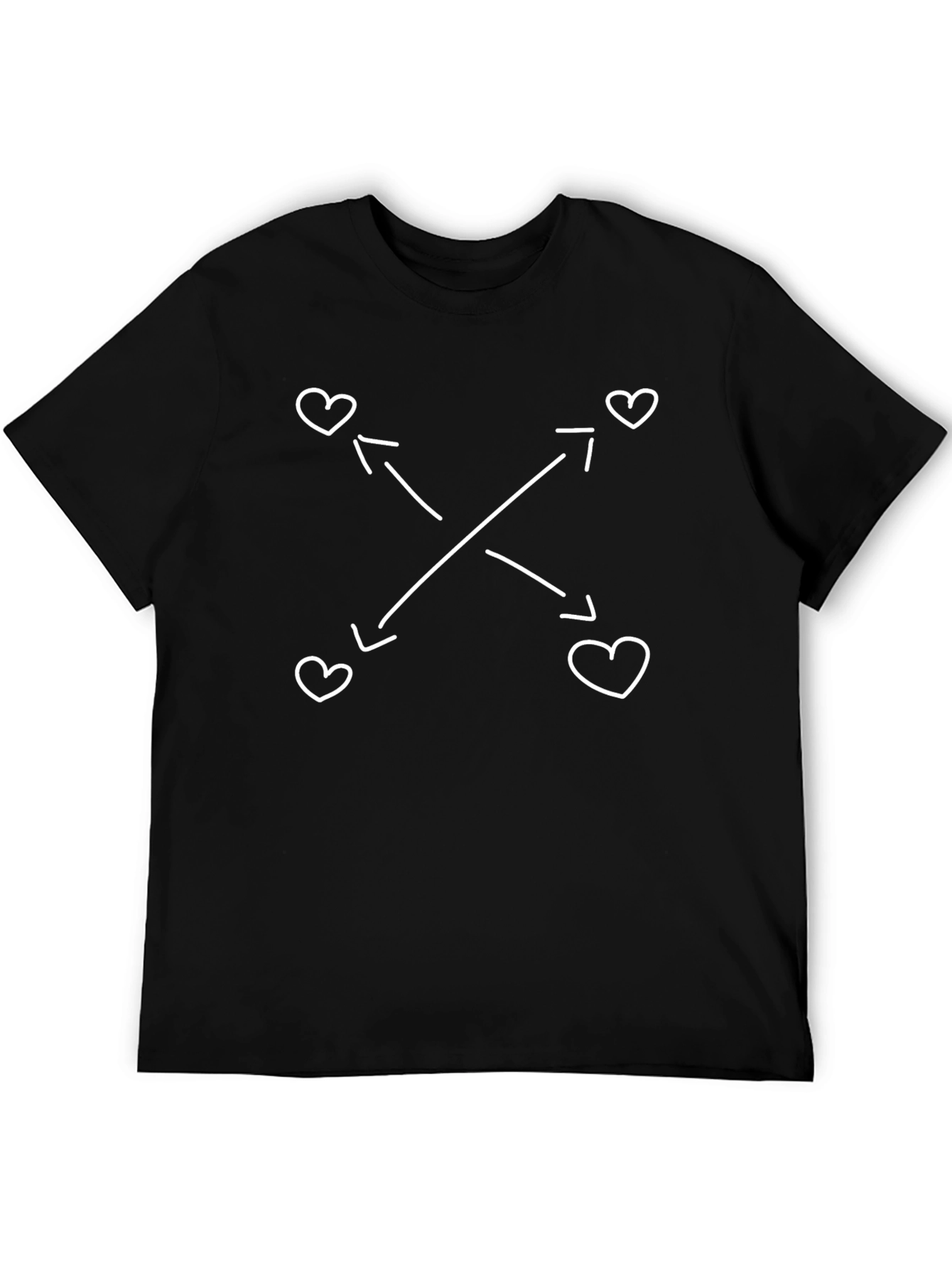Heart Arrow Graphic Tee - Black Cotton