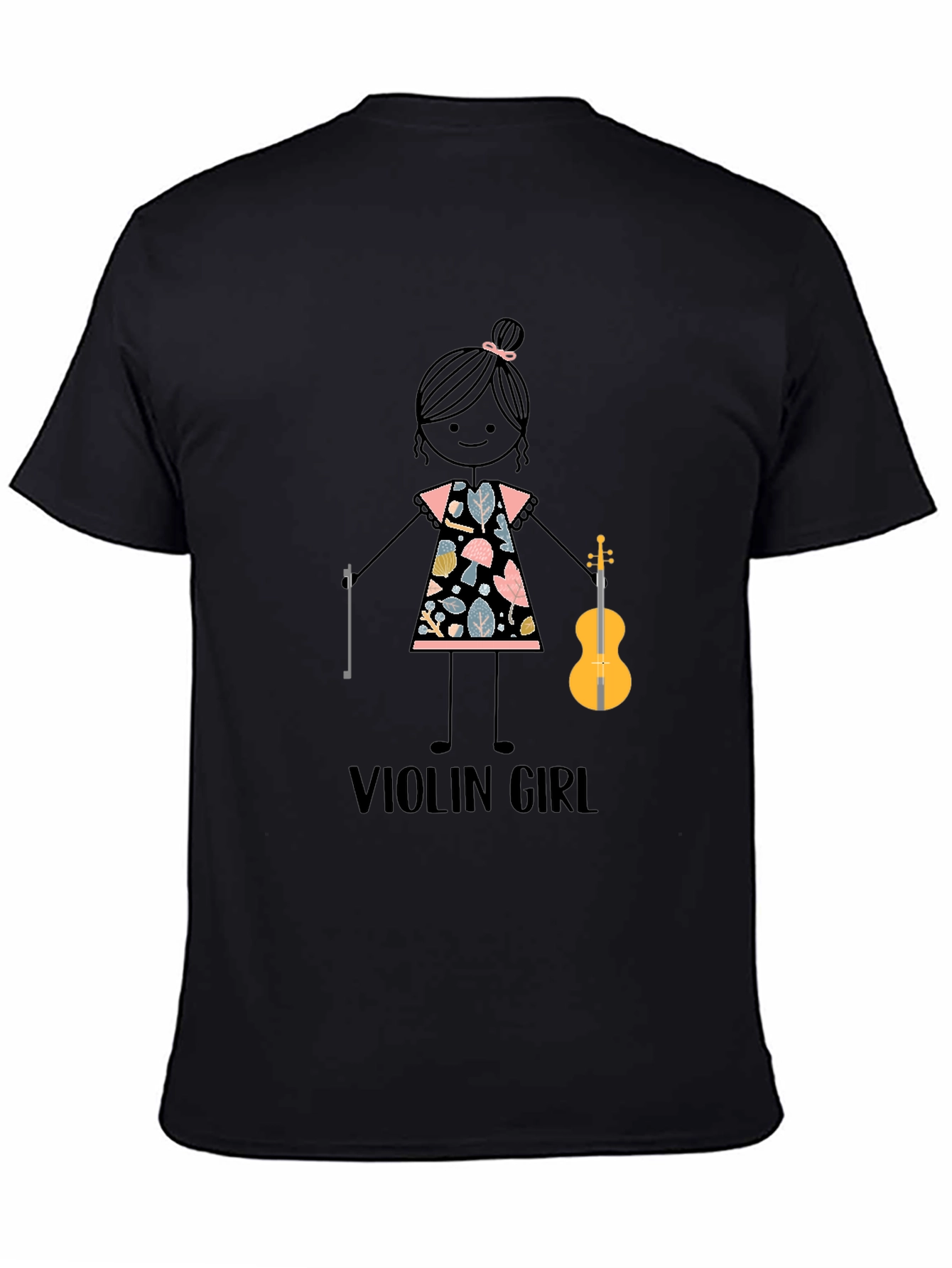 Violin Girl Graphic T-Shirt - Cute Music Lover Tee