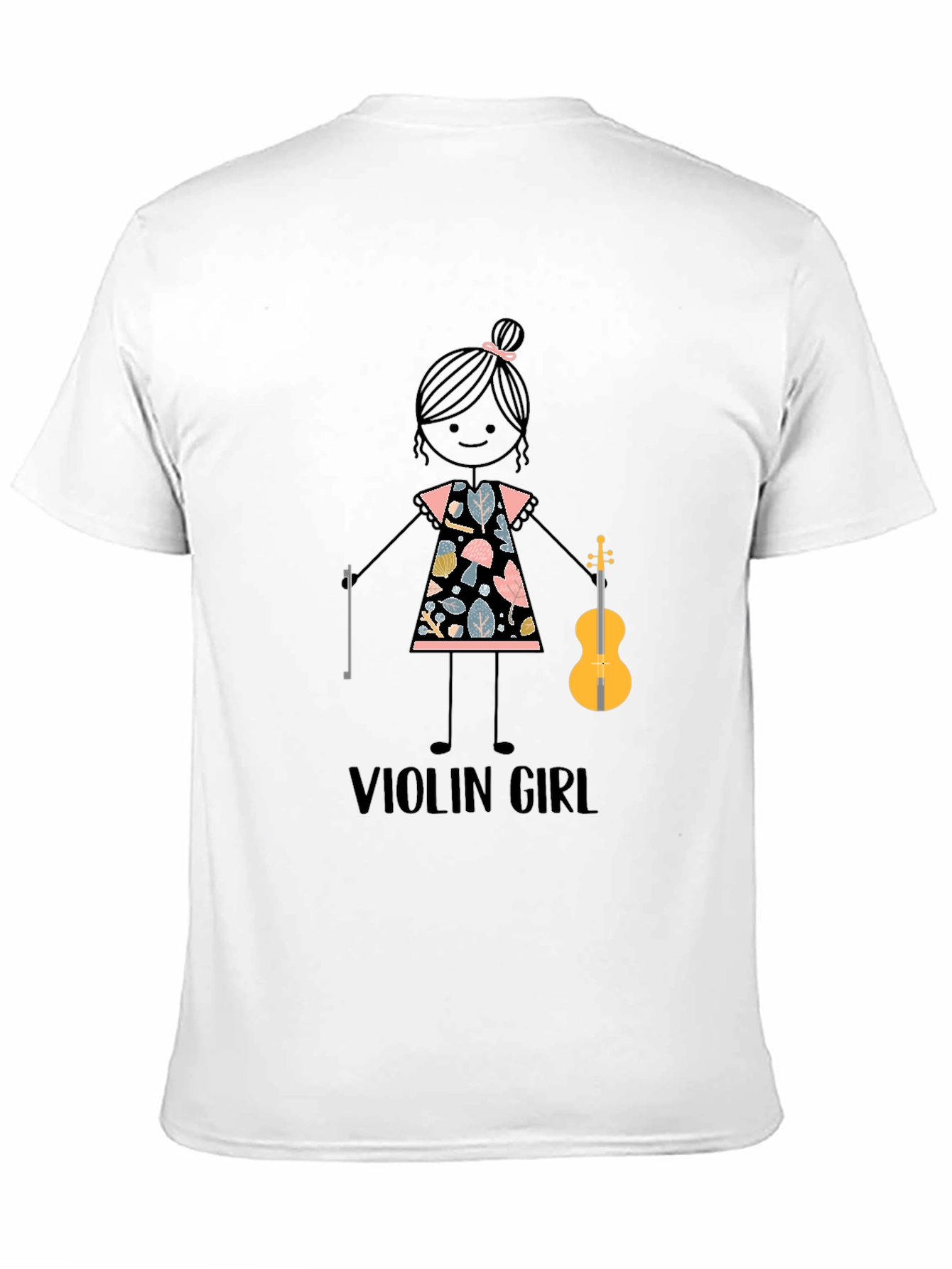 Violin Girl Graphic T-Shirt - Cute Music Lover Tee