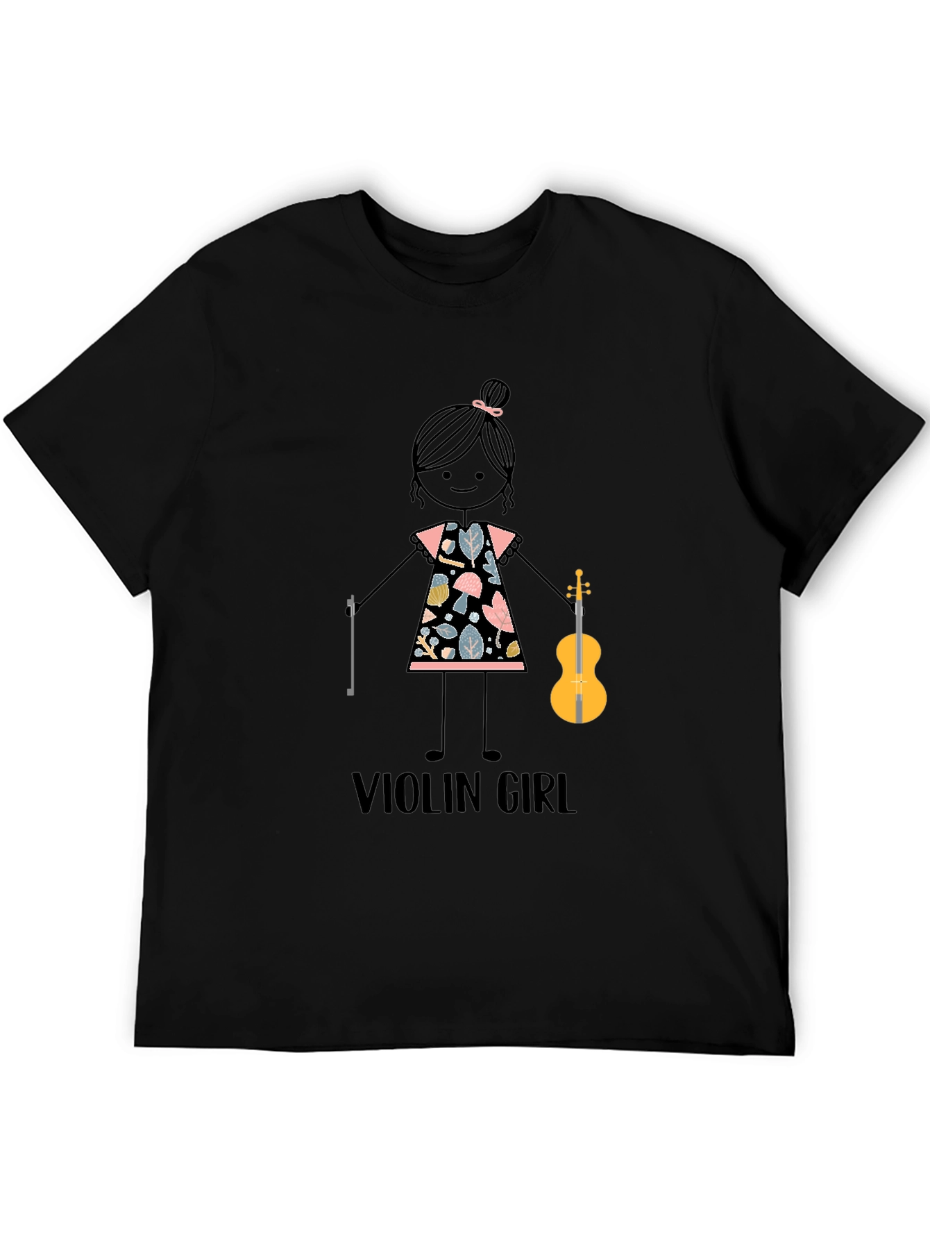 Violin Girl Graphic T-Shirt - Cute Music Lover Tee