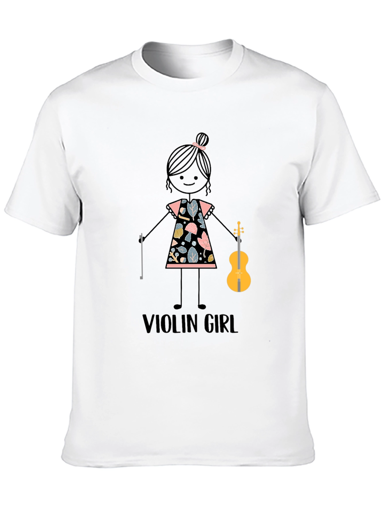 Violin Girl Graphic T-Shirt - Cute Music Lover Tee