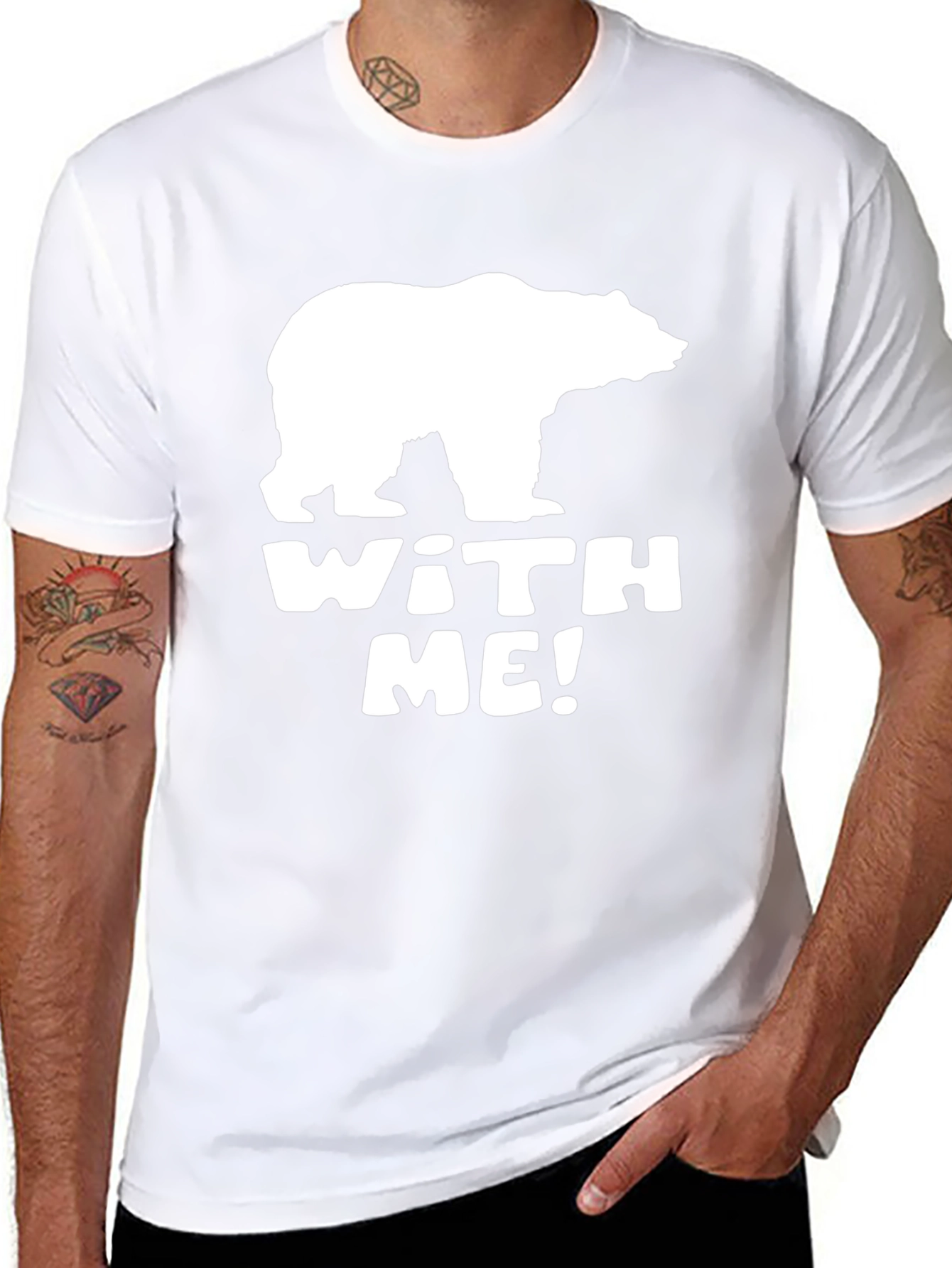 Bear With Me Graphic Tee - Black