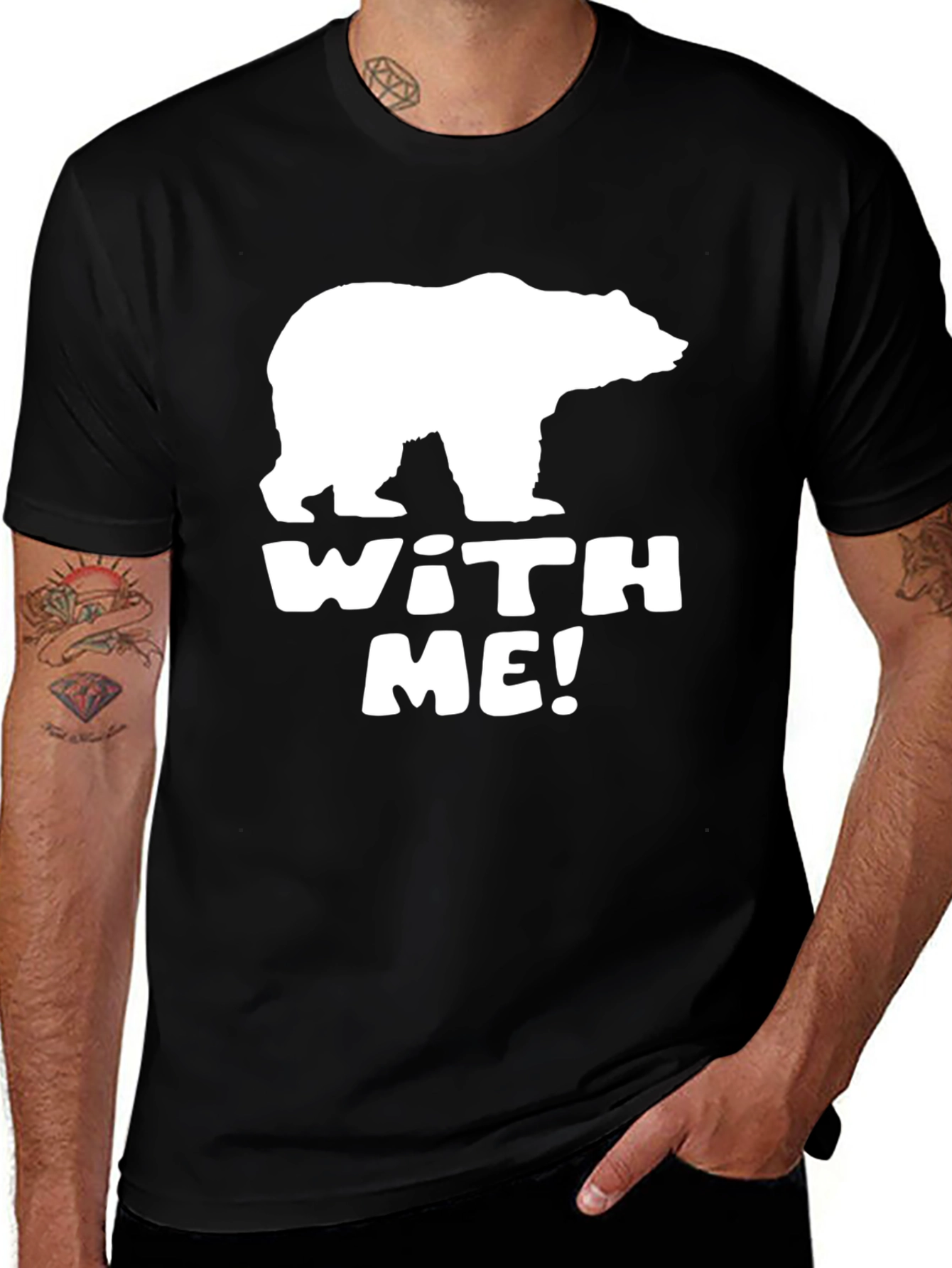 Bear With Me Graphic Tee - Black