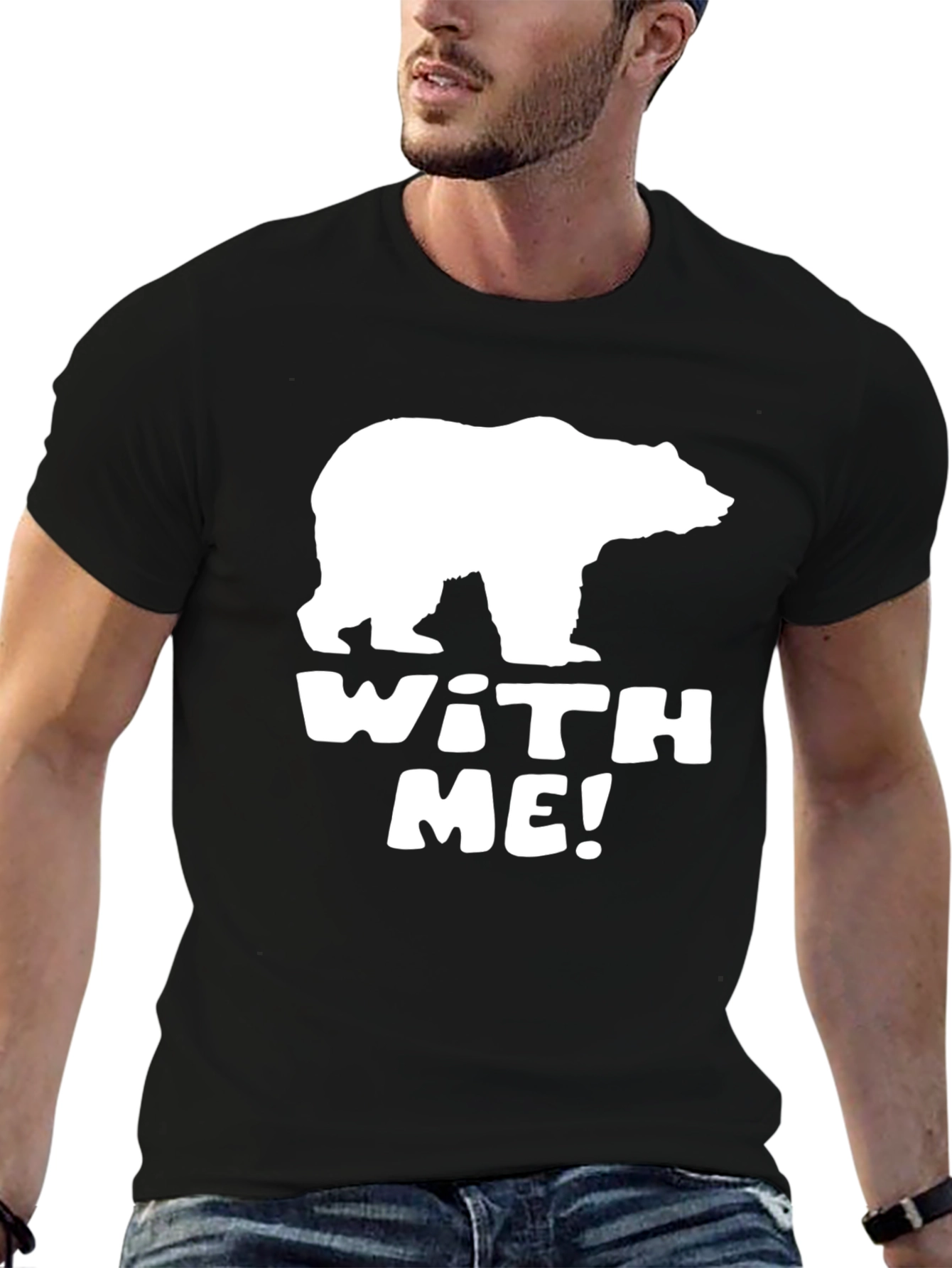 Bear With Me Graphic Tee - Black