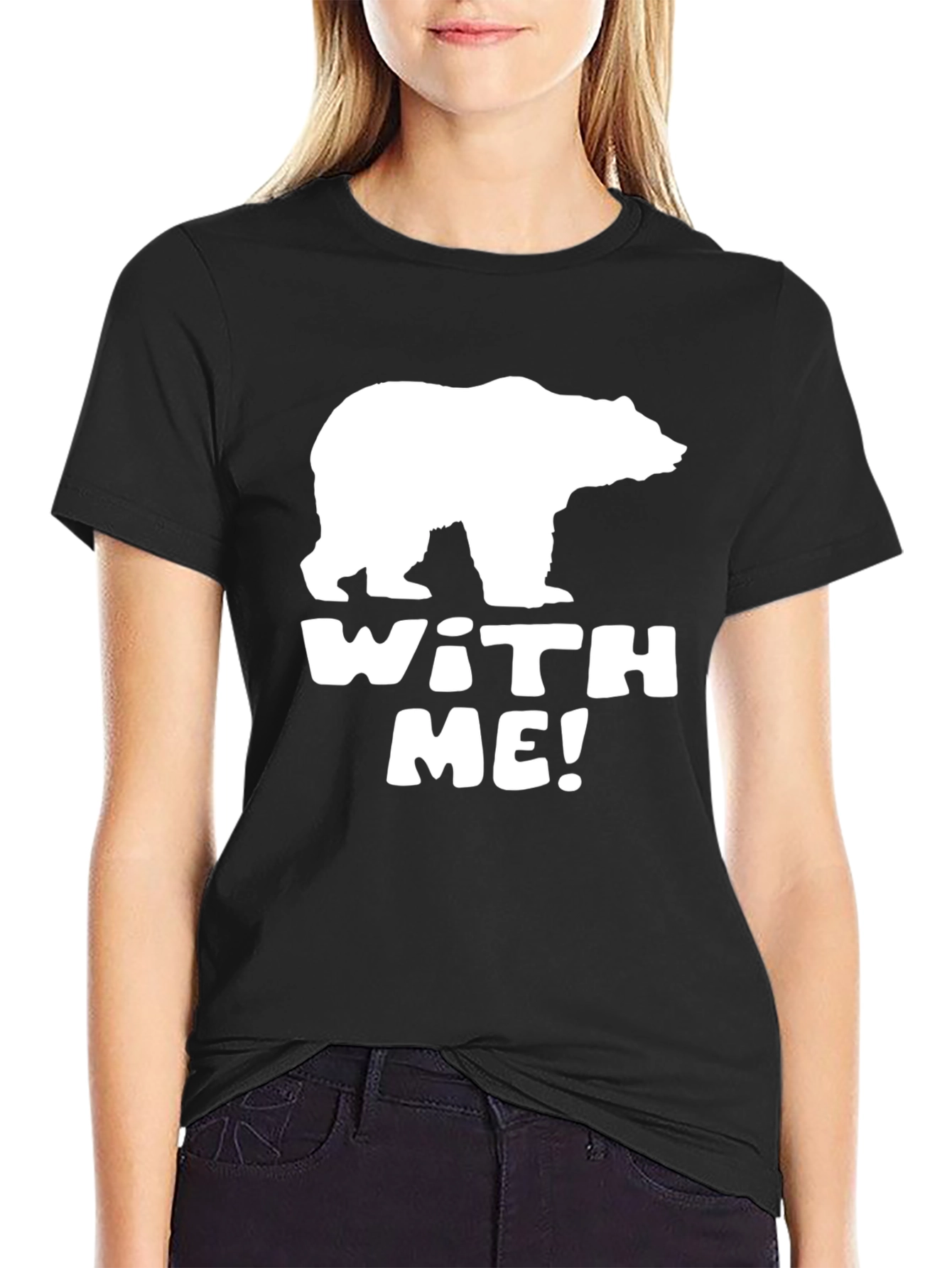 Bear With Me Graphic Tee - Black