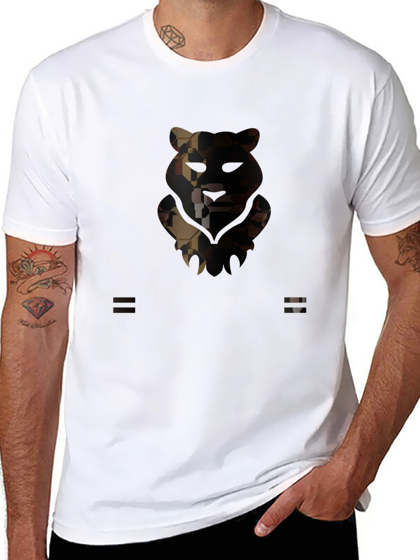 Urban Camo Bear Graphic T-Shirt
