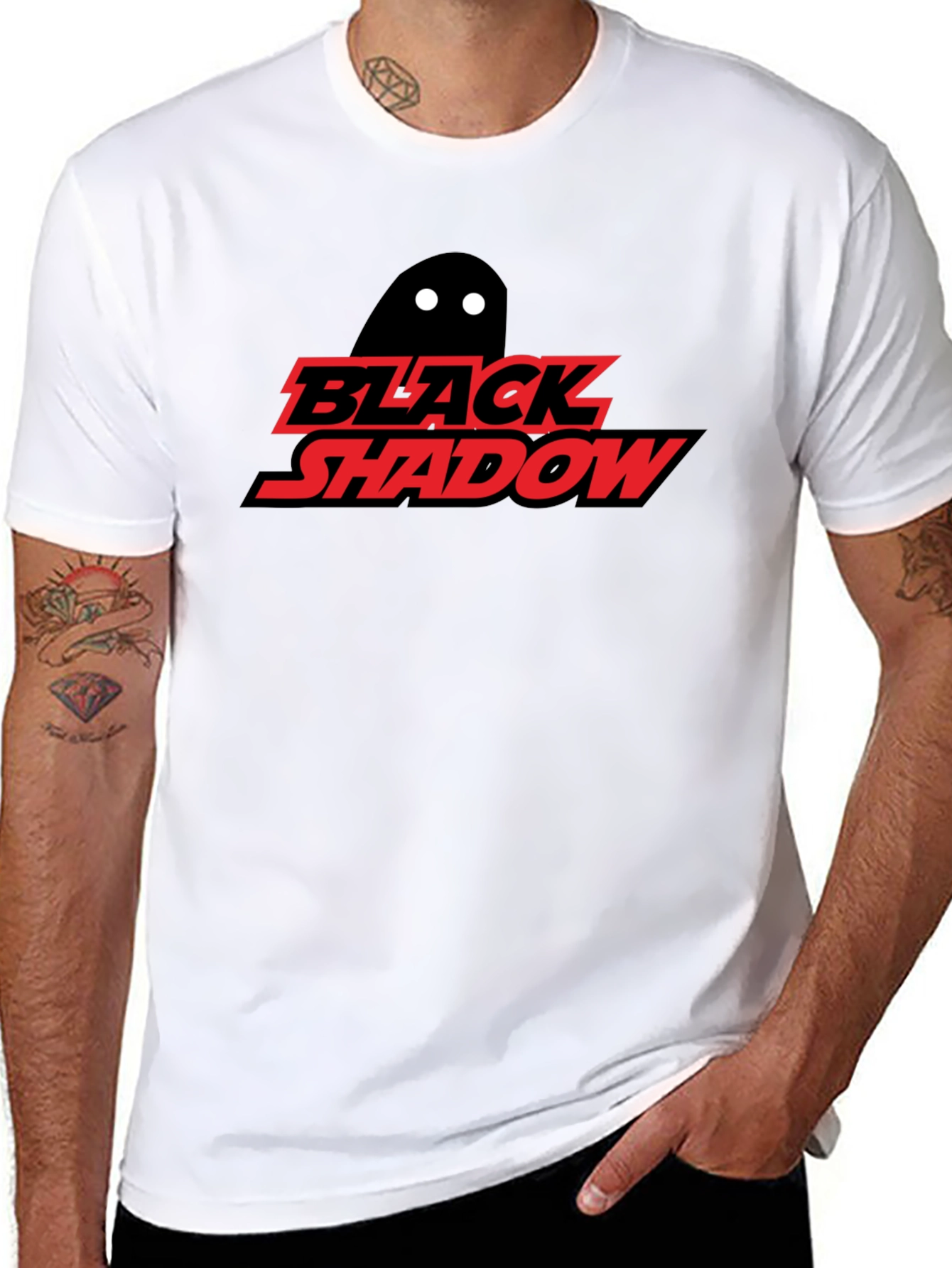 Black Shadow Graphic Tee - Soft Cotton Blend