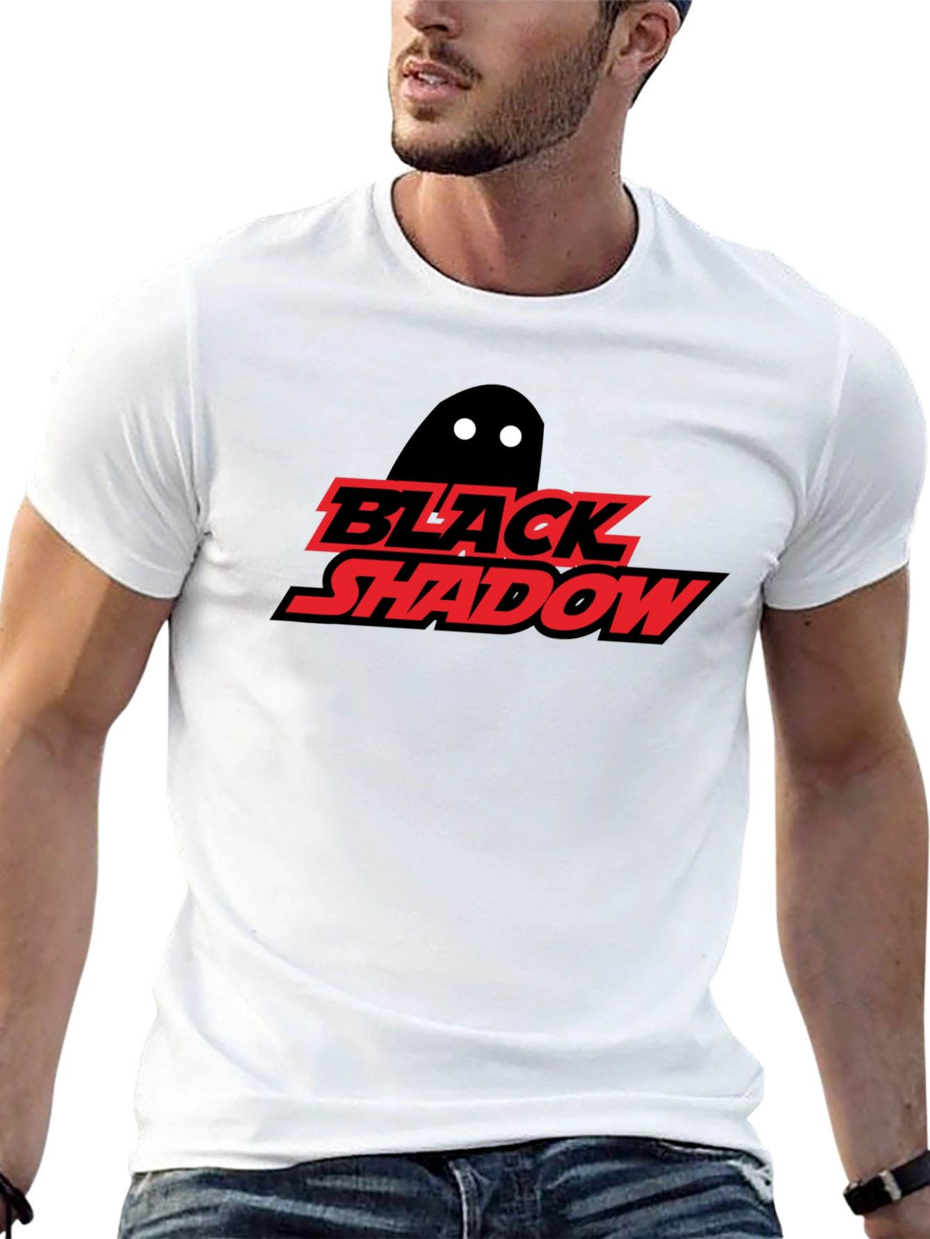 Black Shadow Graphic Tee - Soft Cotton Blend
