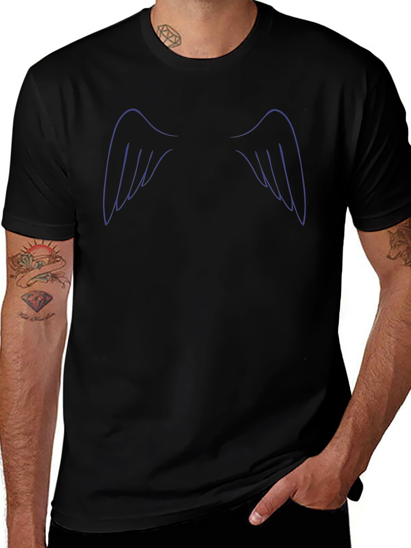 Angel Wings Graphic Black T-Shirt