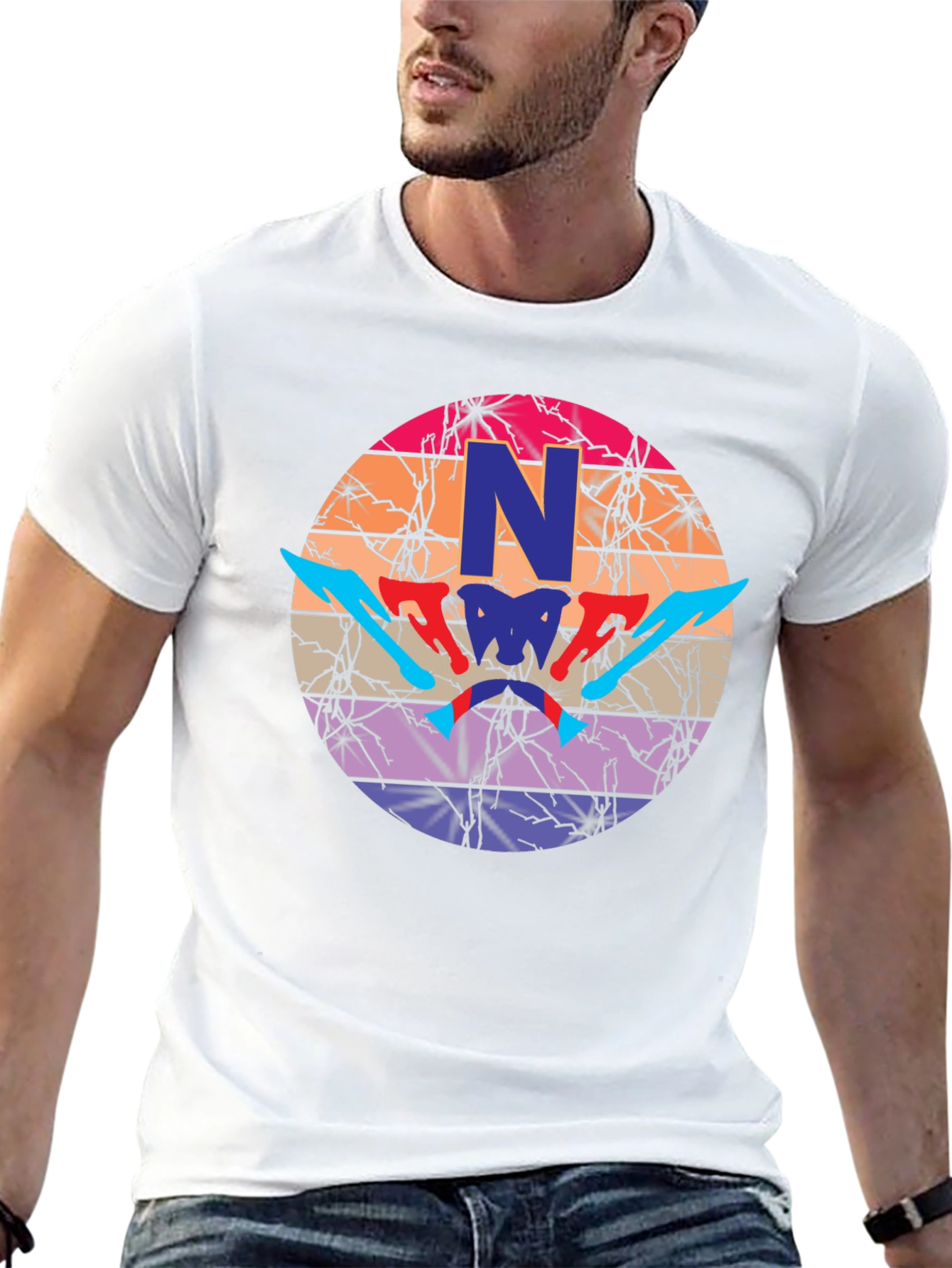 Graphic Print Mens Black T-Shirt