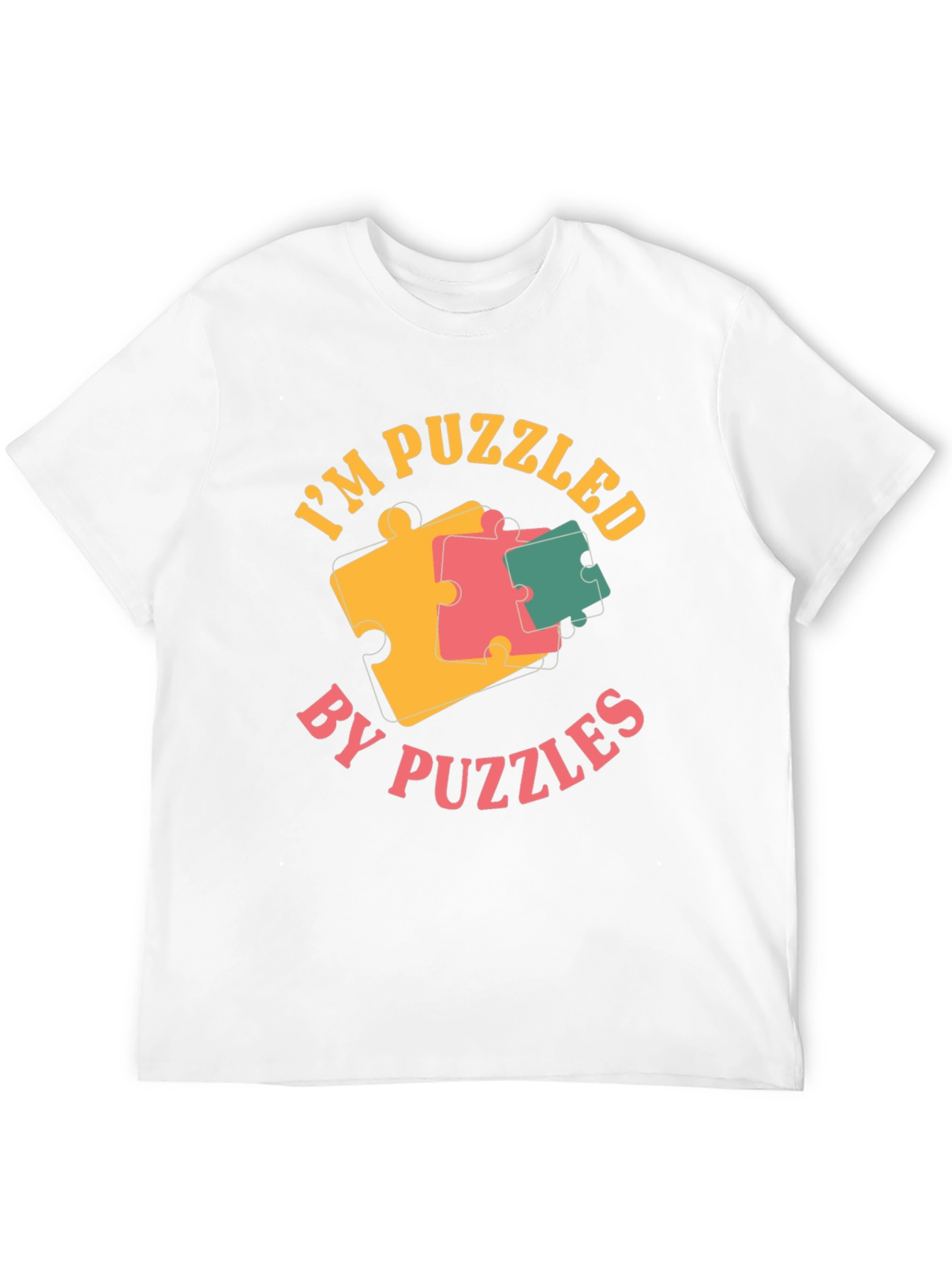 Puzzled by Puzzles Black Graphic Tee Shirt