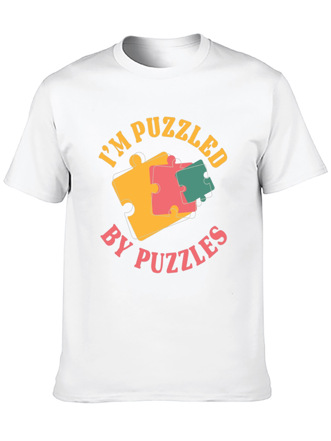 Puzzled by Puzzles Black Graphic Tee Shirt