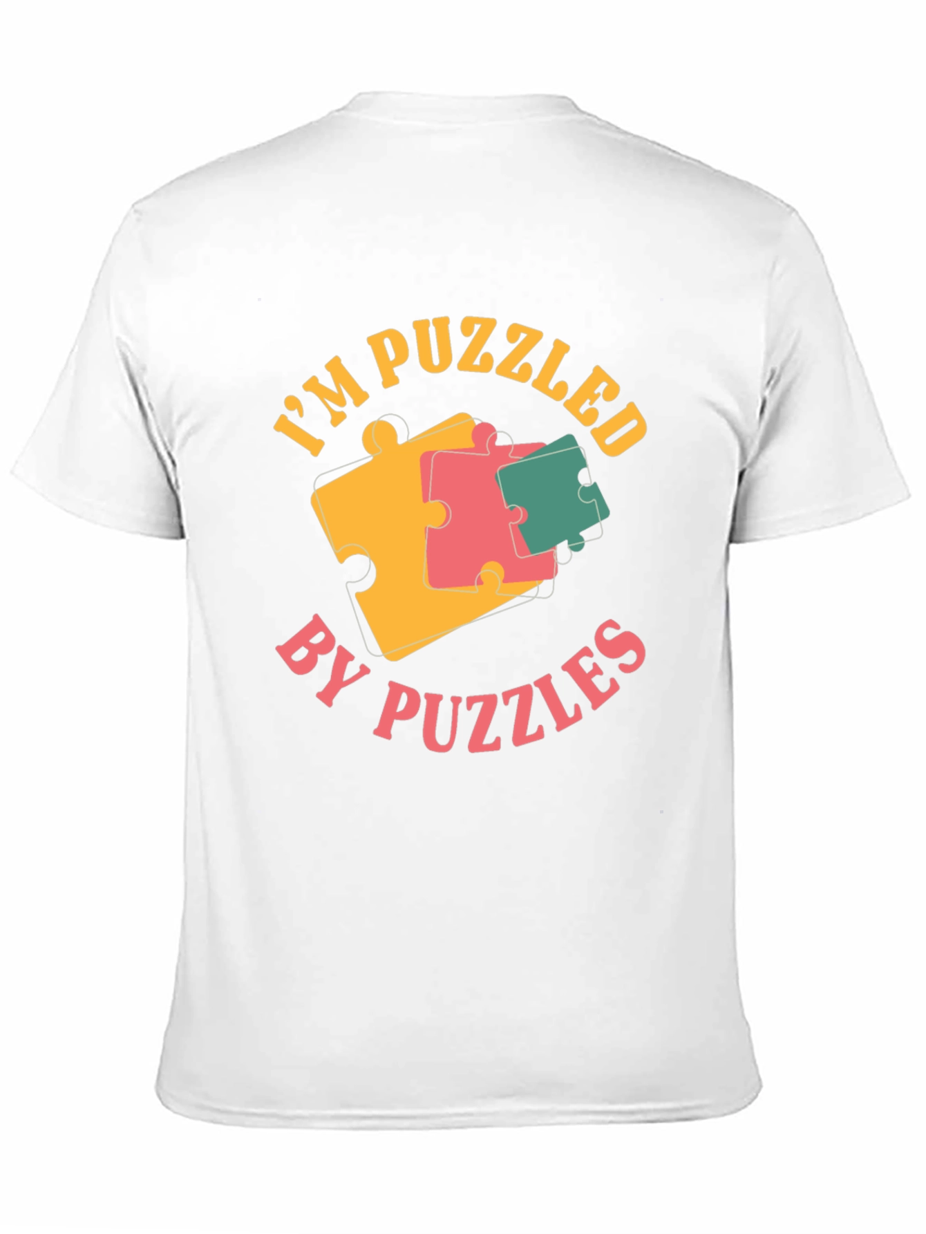 Puzzled by Puzzles Black Graphic Tee Shirt