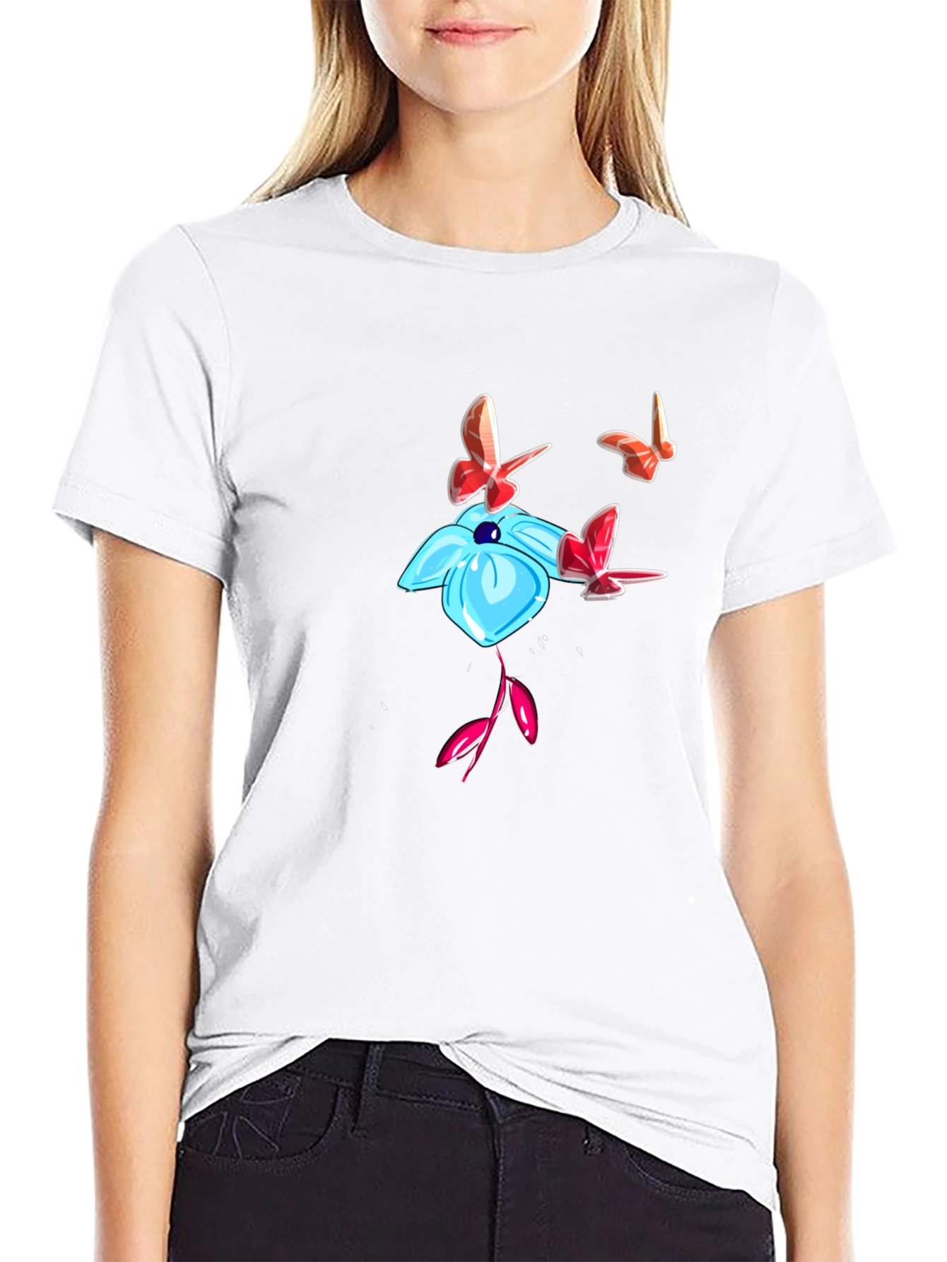 Floral Butterfly Graphic T-Shirt