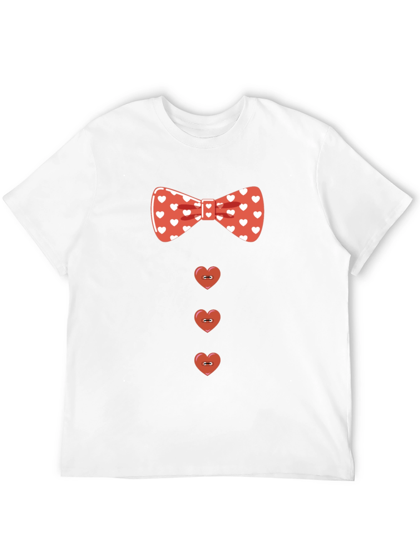 Heart Bowtie T-Shirt - Fun & Festive Tee