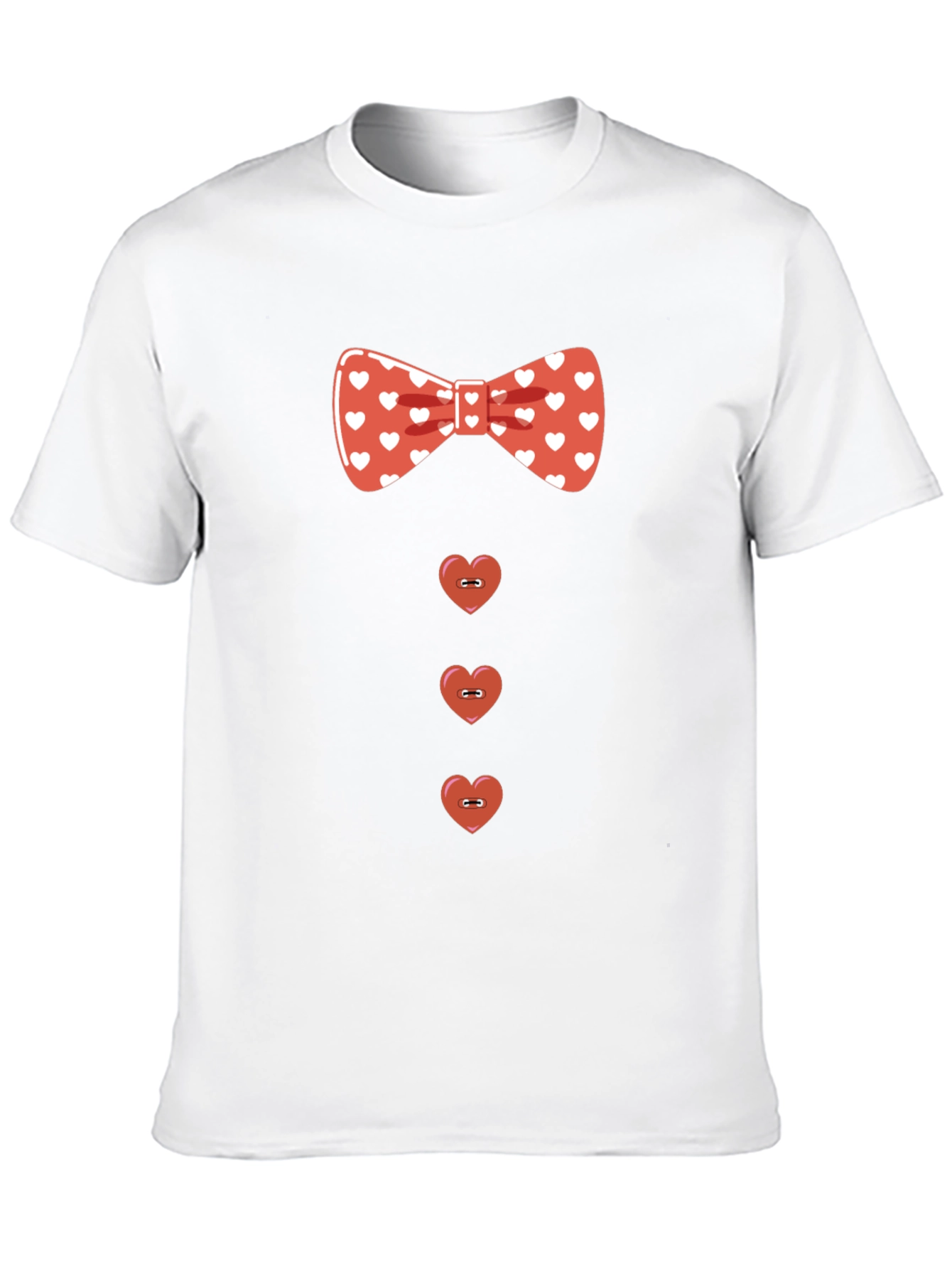 Heart Bowtie T-Shirt - Fun & Festive Tee