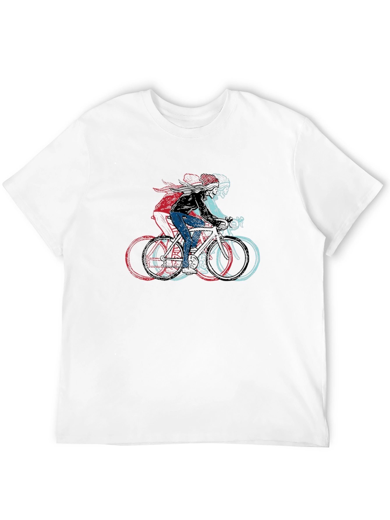 Cool Cyclist Graphic Print Black T-Shirt