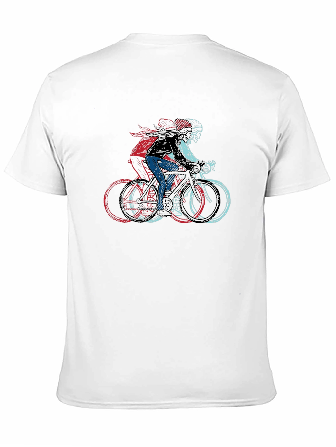 Cool Cyclist Graphic Print Black T-Shirt