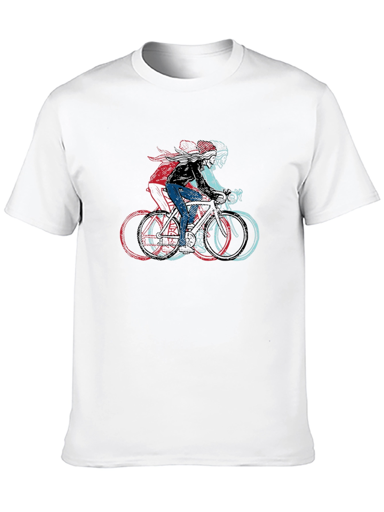 Cool Cyclist Graphic Print Black T-Shirt