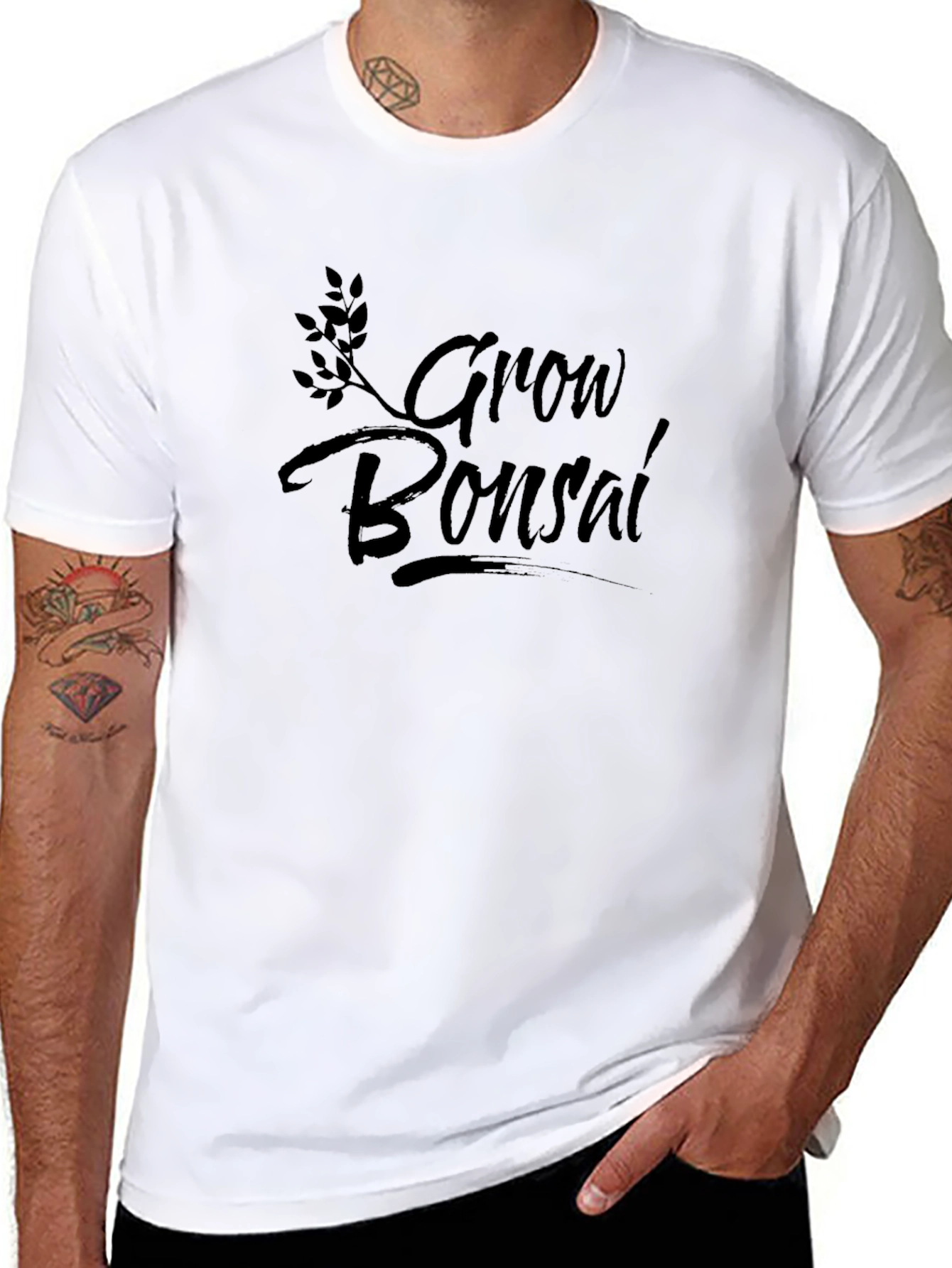 Grow Bonsai Black T-Shirt - Stylish Tree Lover Tee
