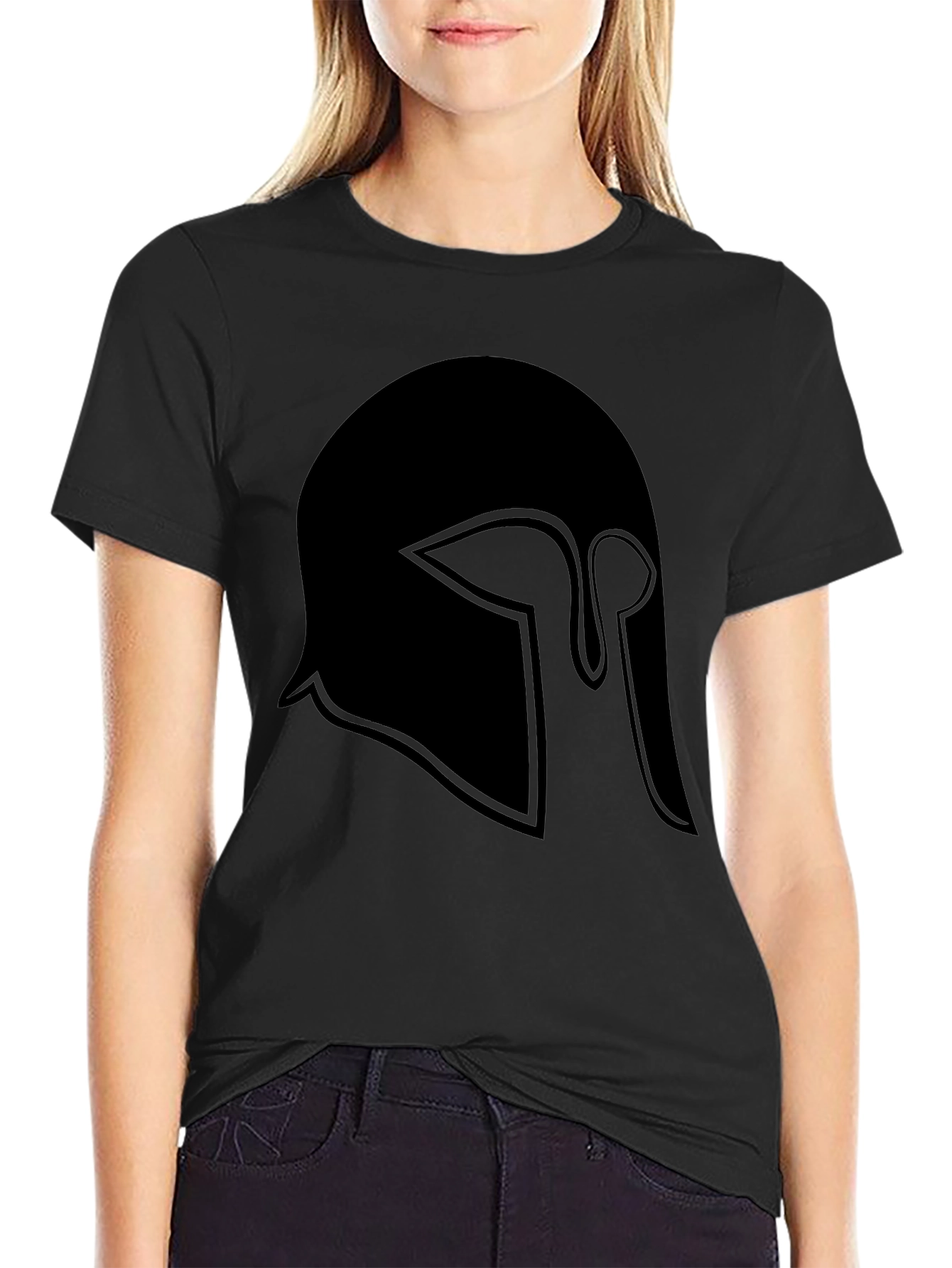 Spartan Helmet Graphic Tee - Classic Black T-Shirt