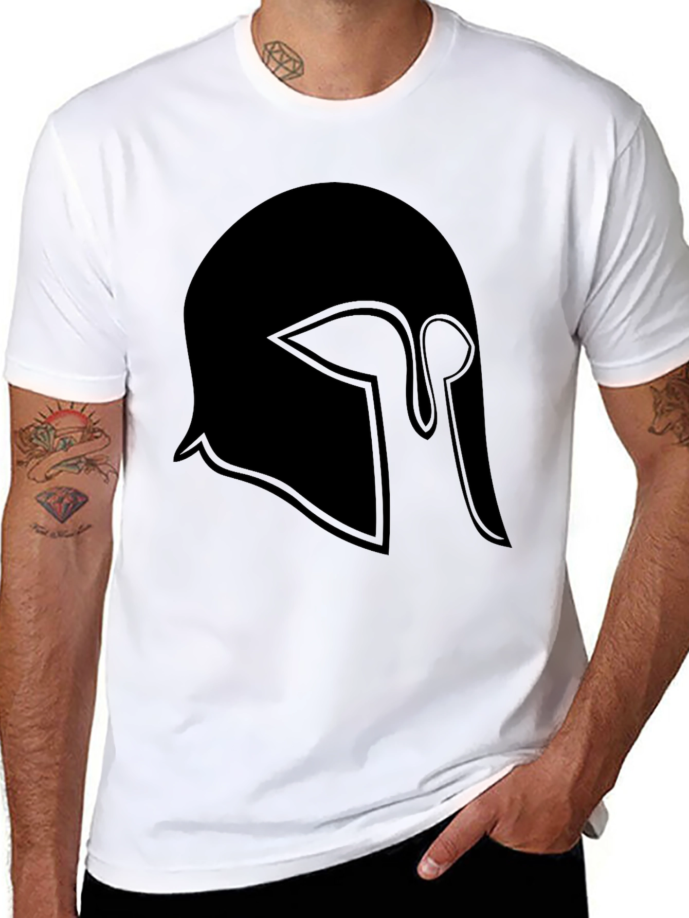 Spartan Helmet Graphic Tee - Classic Black T-Shirt