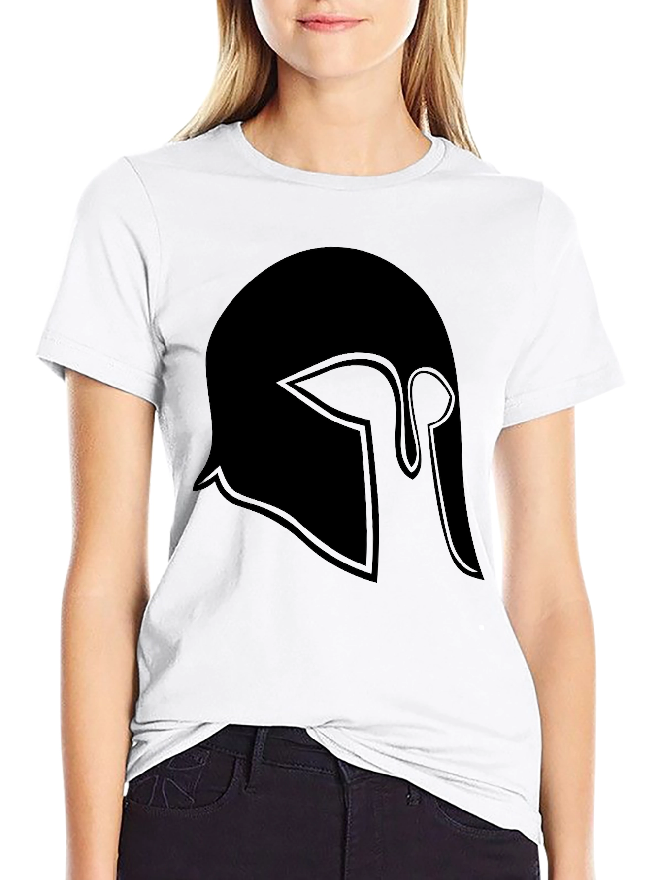 Spartan Helmet Graphic Tee - Classic Black T-Shirt