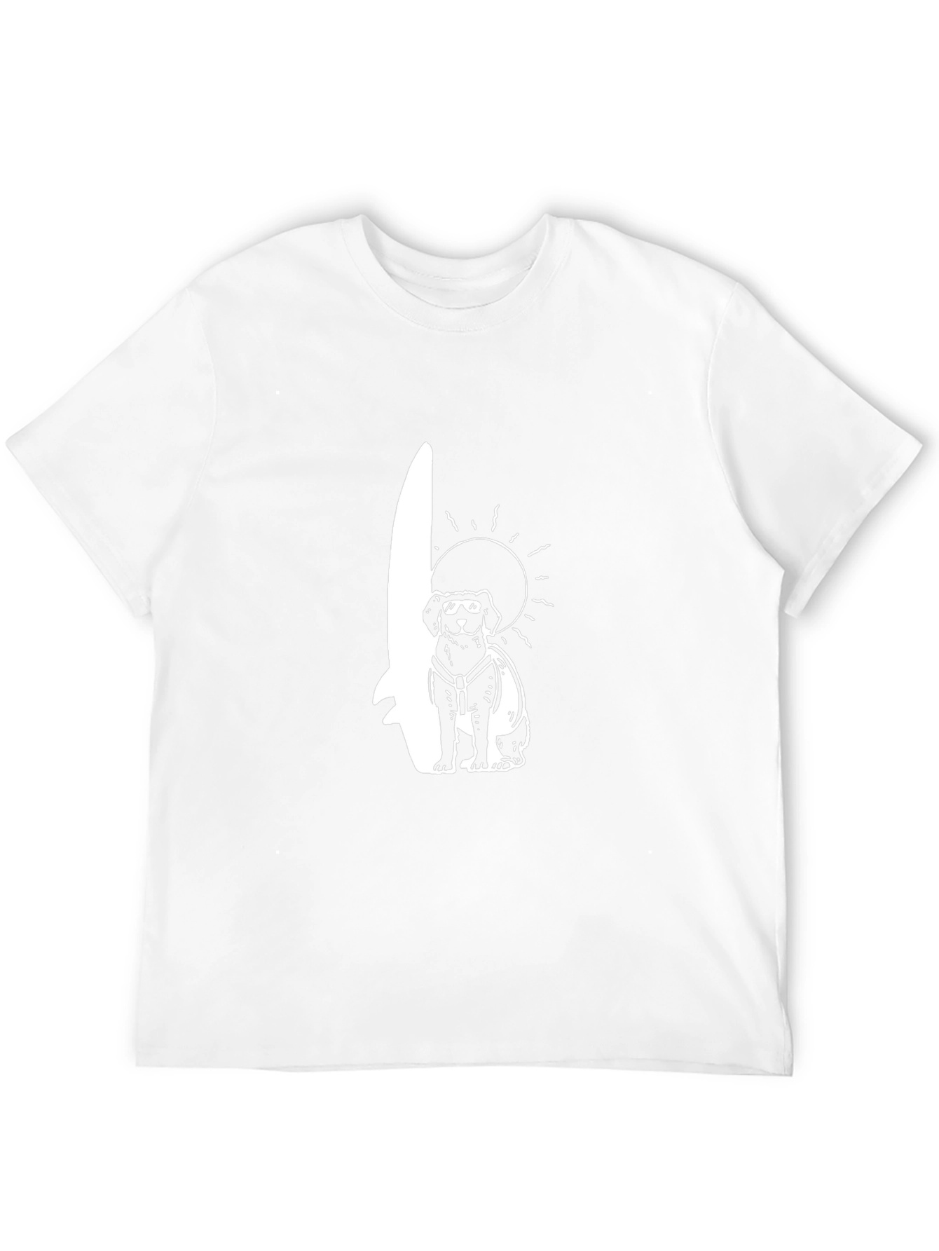 Dog Surfer Graphic Tee - Black Cotton T-Shirt