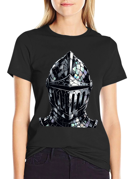 Knight Helmet Graphic Tee - Medieval Armor Design