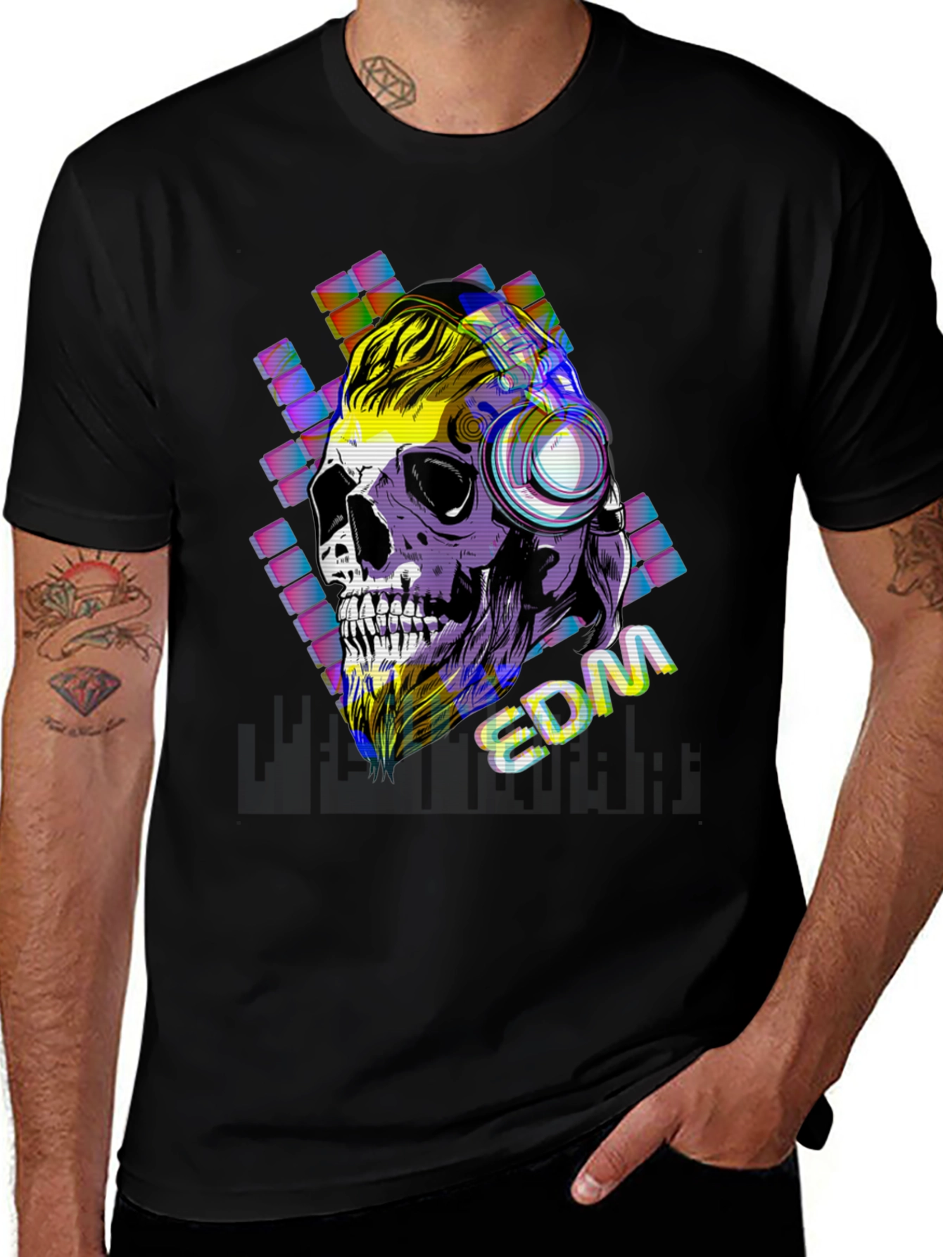 Skull EDM Graphic T-Shirt - Cool Music Lover Tee