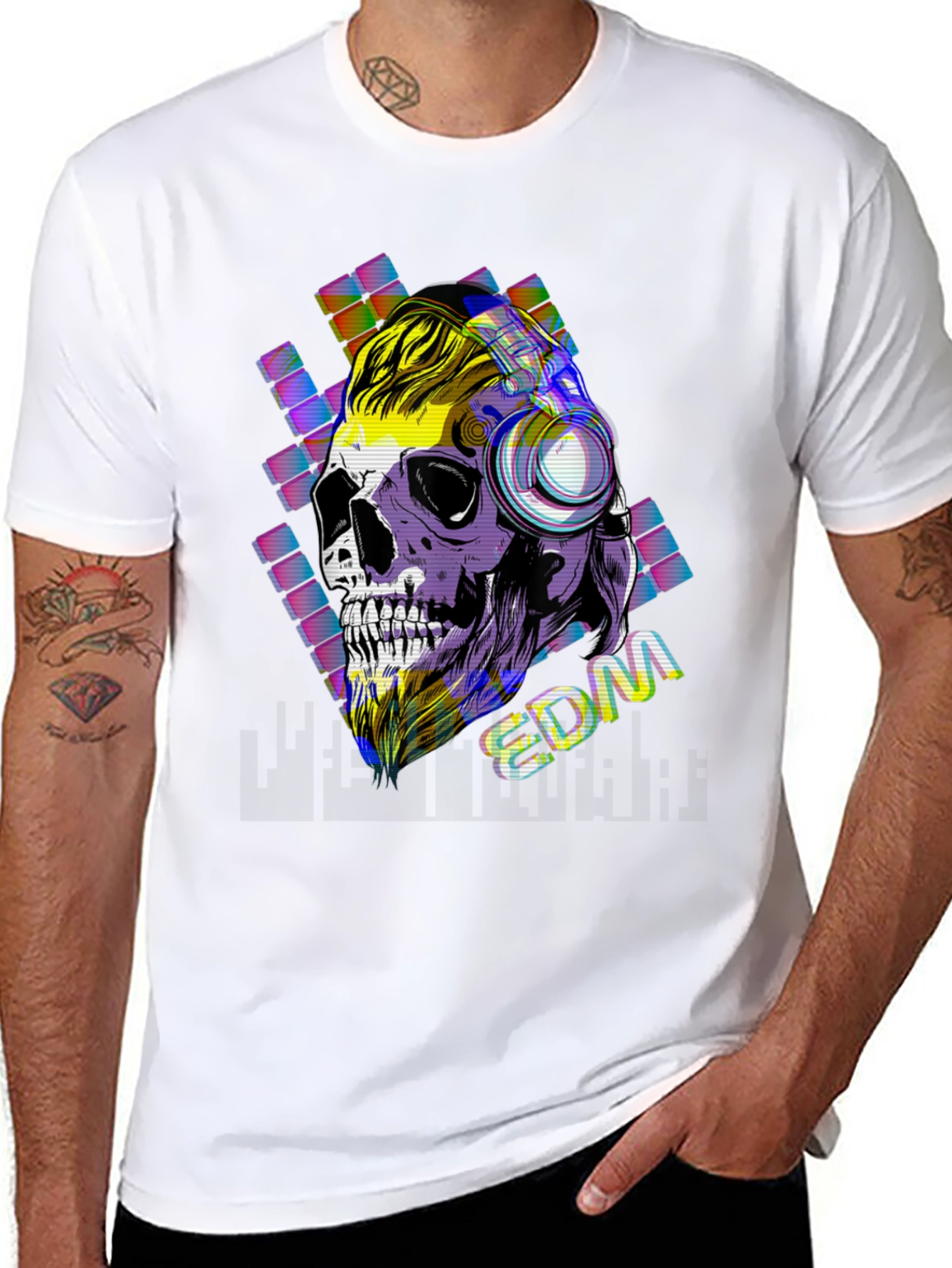 Skull EDM Graphic T-Shirt - Cool Music Lover Tee