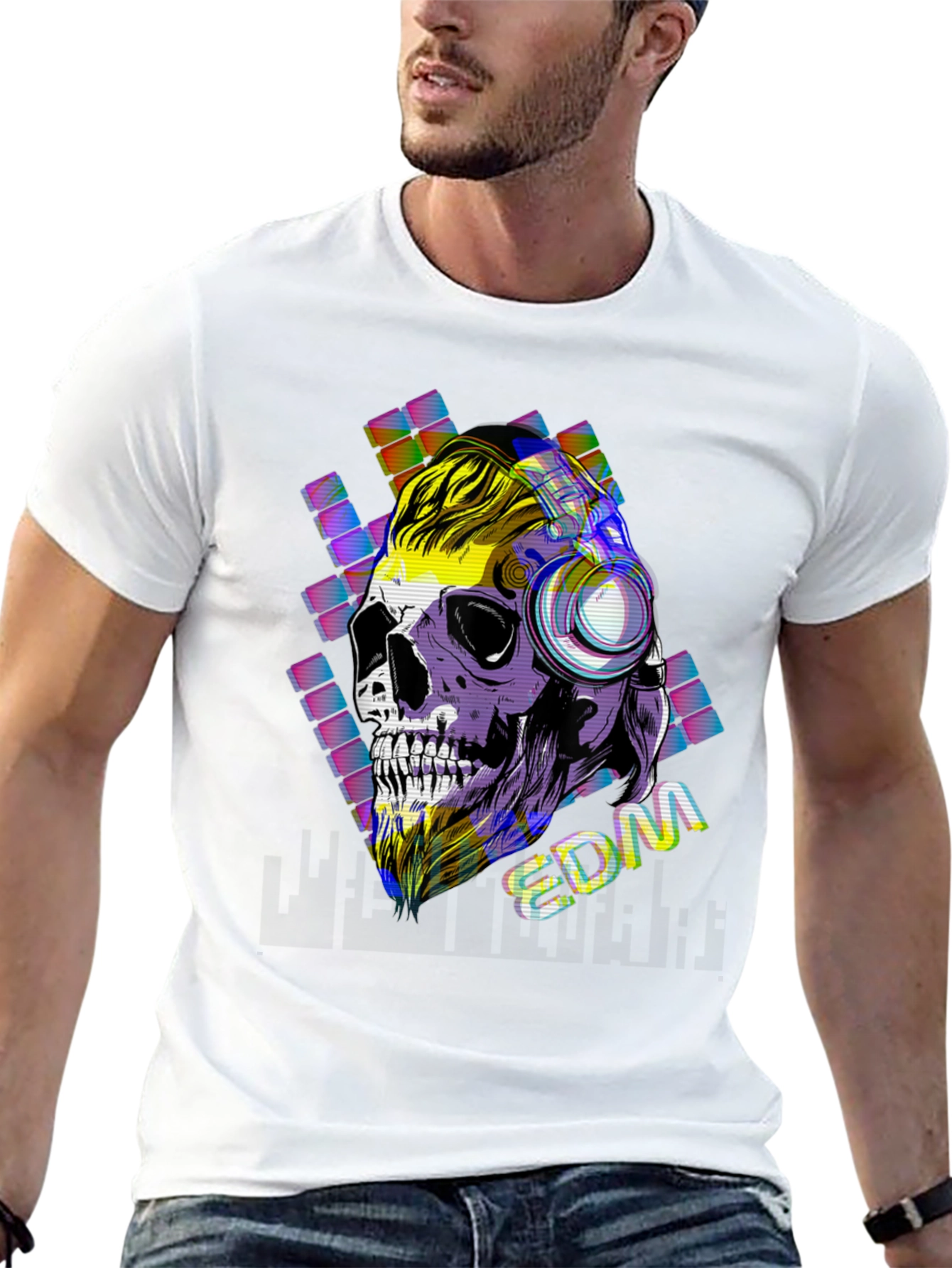 Skull EDM Graphic T-Shirt - Cool Music Lover Tee