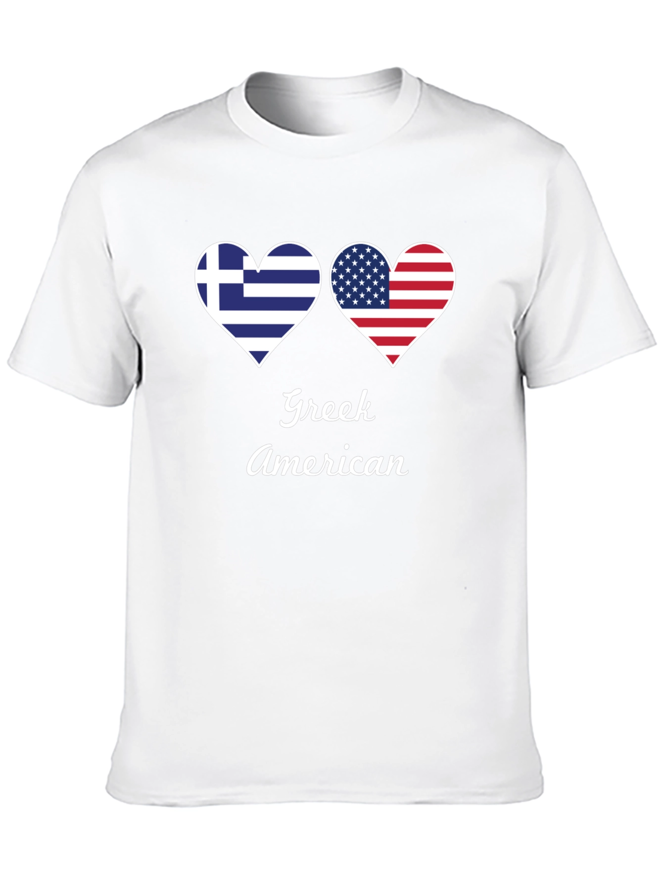 Greek American Flag Heart T-Shirt