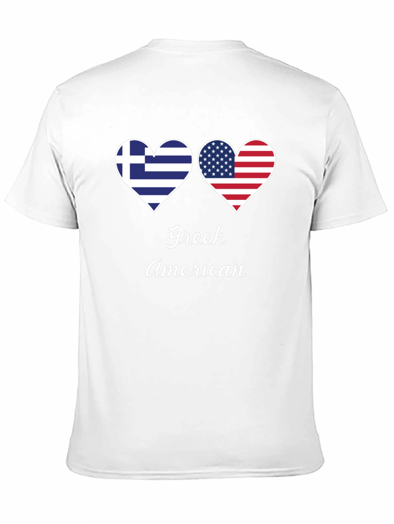 Greek American Flag Heart T-Shirt