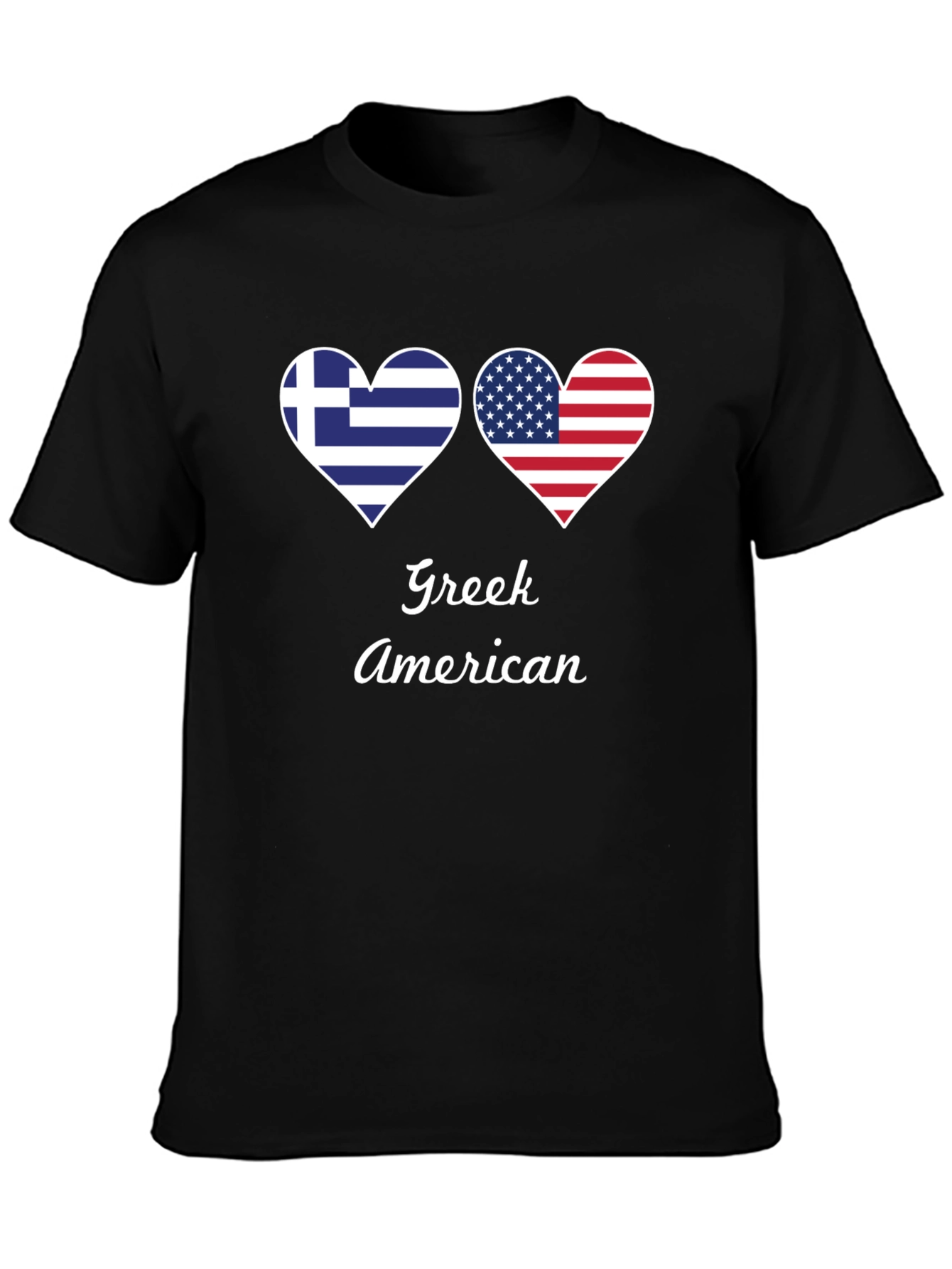 Greek American Flag Heart T-Shirt