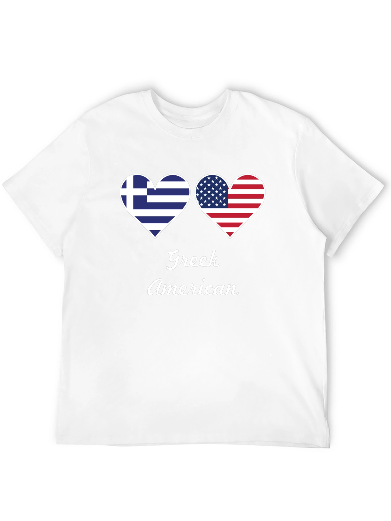 Greek American Flag Heart T-Shirt